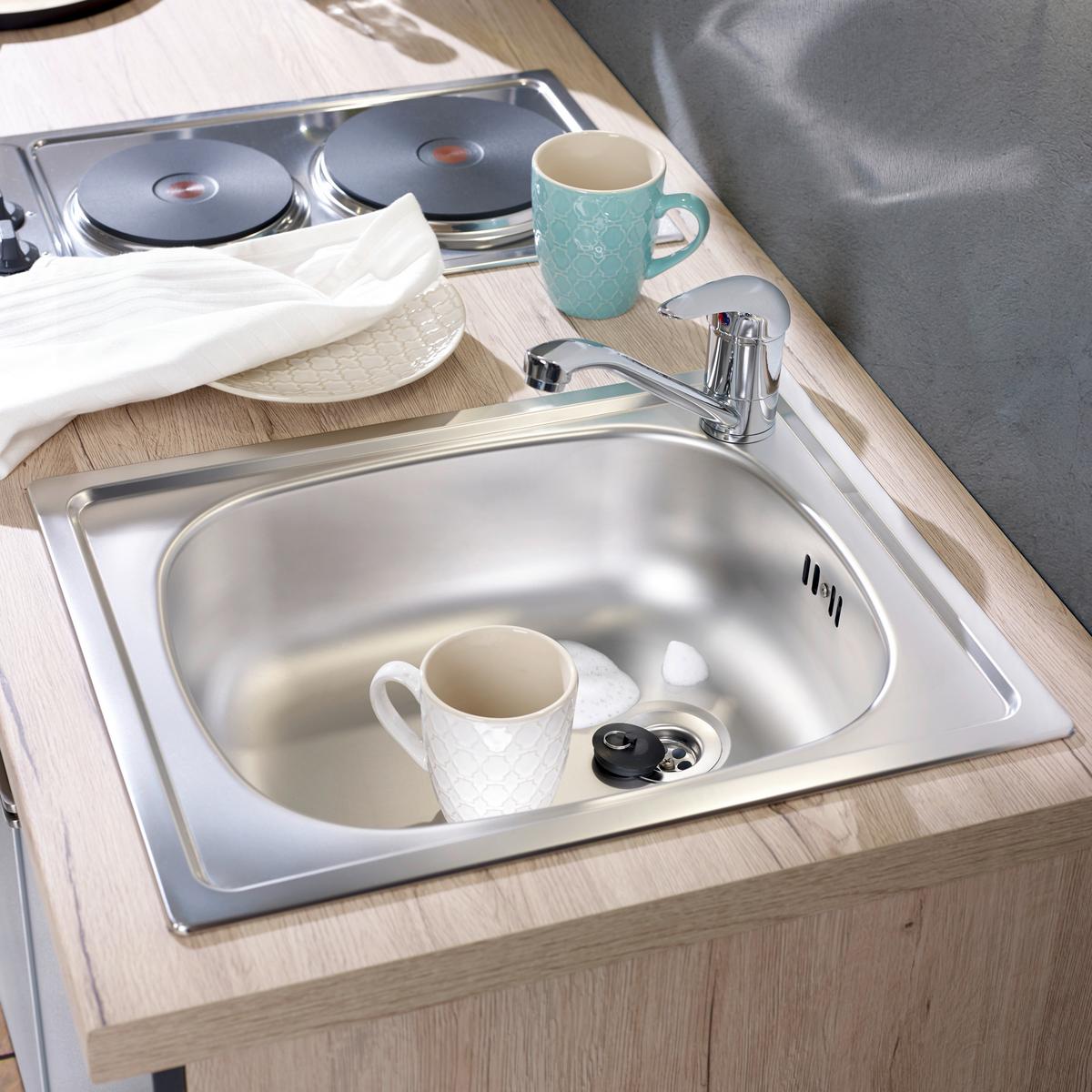 Küchenblock inkl. 2 E-Geräte Milano Anthrazit/Eiche - Eichefarben/Anthrazit, MODERN, Holzwerkstoff (150cm) - FlexWell