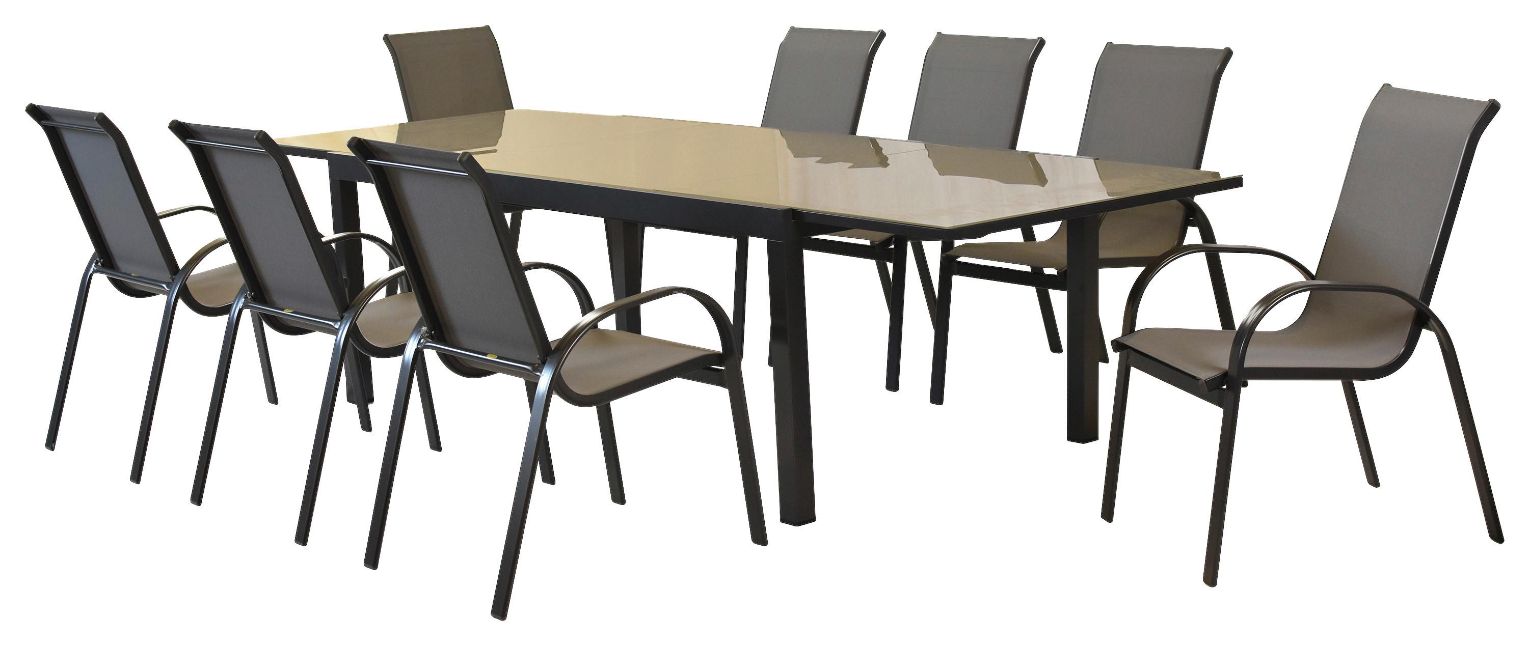 Vrtni Set Amalfi, 9-Delni - srebrne barve/siva, Moderno, kovina/tekstil - Gardenson