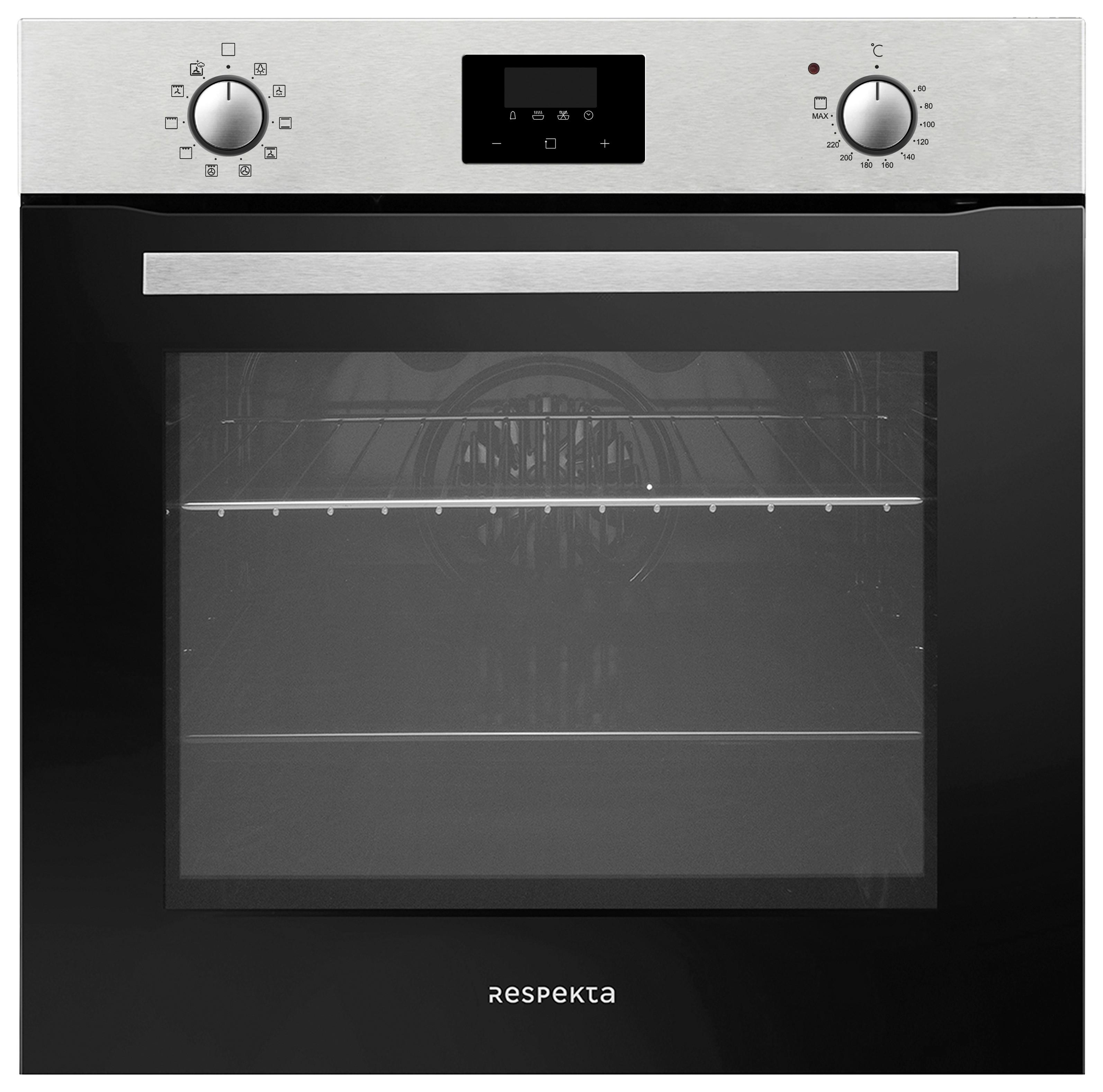 Einbaubackofen AB141-26 Schwarz - Schwarz, Trend, Glas/Metall (59,4/59,5/52,1cm) - Respekta