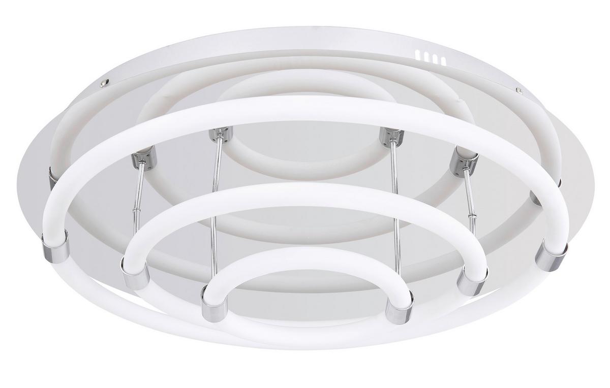 Stropna Led-svetilka Epi, S Sijalko - bela/opal, Design, kovina/umetna masa (55/15cm) - Globo