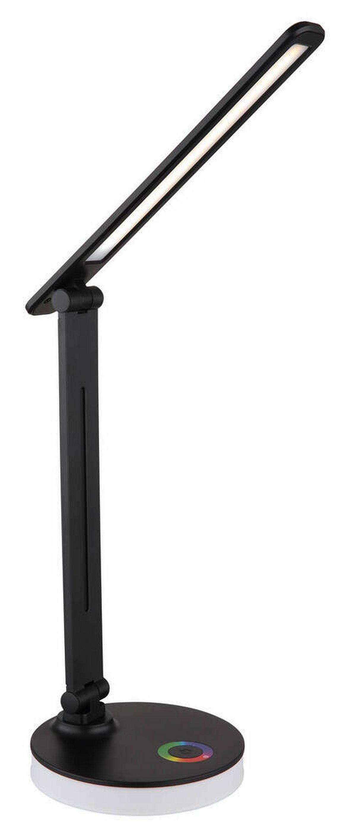 LED-Schreibtischleuchte Geraldo Schwarz max. 5 Watt - Opal/Schwarz, Design, Kunststoff (28/15/50cm) - Globo