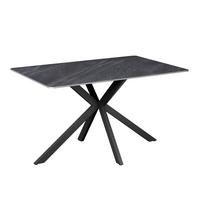 Jedilna Miza Leon, Keramika, Svetlo Siva, 140x90 - siva/črna, Trend, kamen/kovina (140/90/75cm)