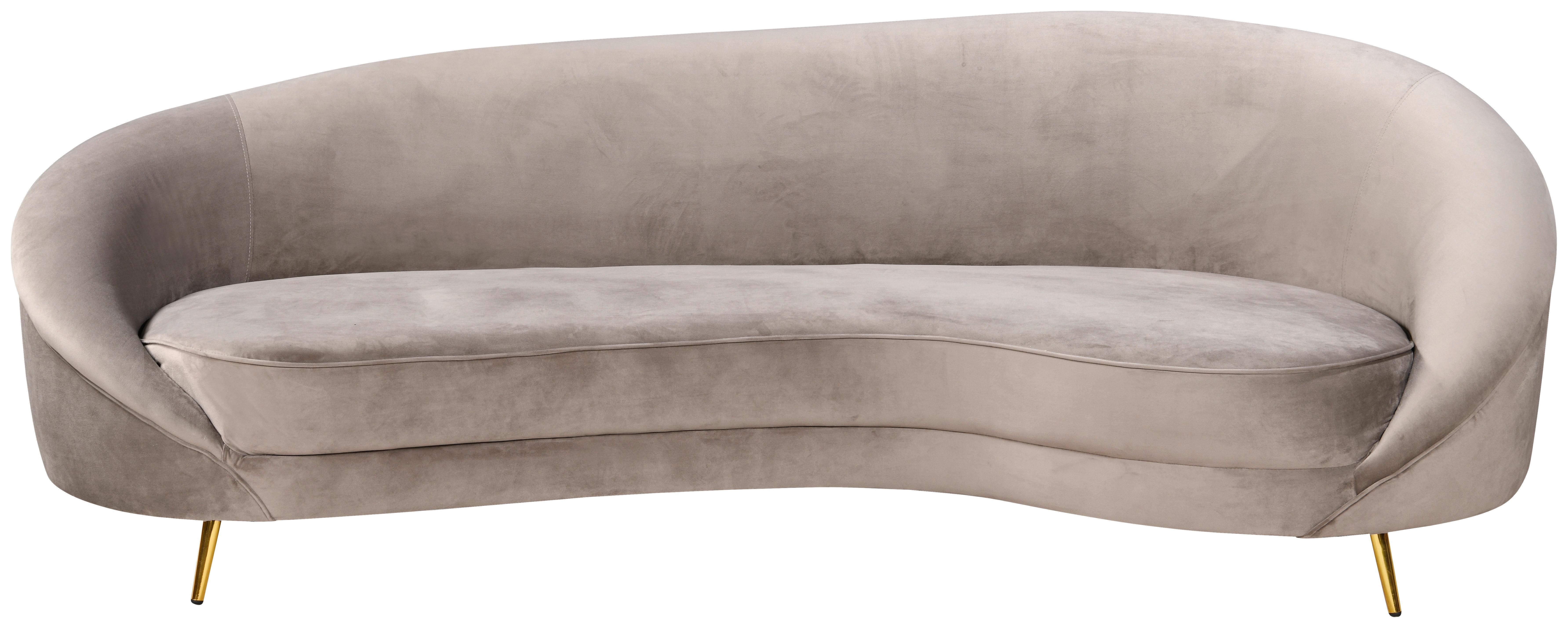 Sofa Luna - zlatne boje/taupe, Moderno, drvo/metal (247/81/105cm) - Mömax