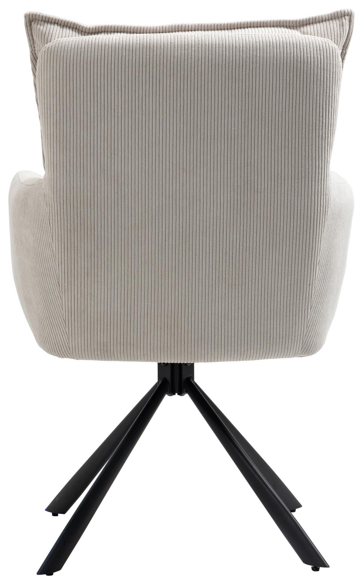 KRZESŁO Z PODŁOKIETNIKAMI POINT - beżowy, Design, metal/tkanina (60/95/67cm) - Novel