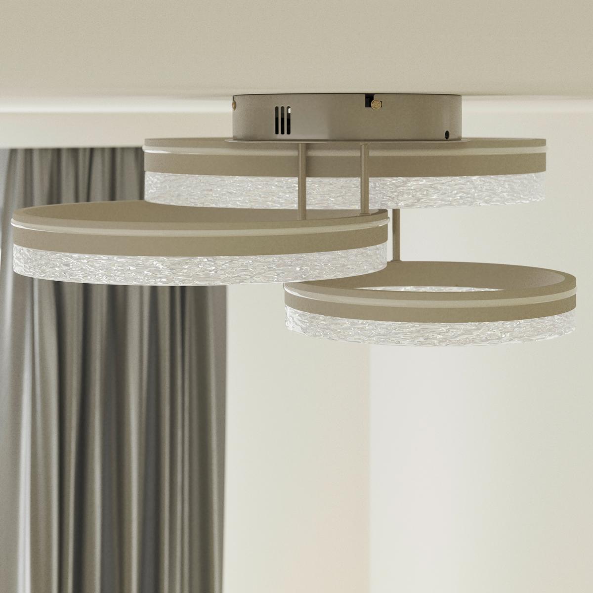 LAMPA SUFITOWA LED SWANSEA *SBN* - cappuccino, Design, tworzywo sztuczne/metal (72/63/22cm) - Novel