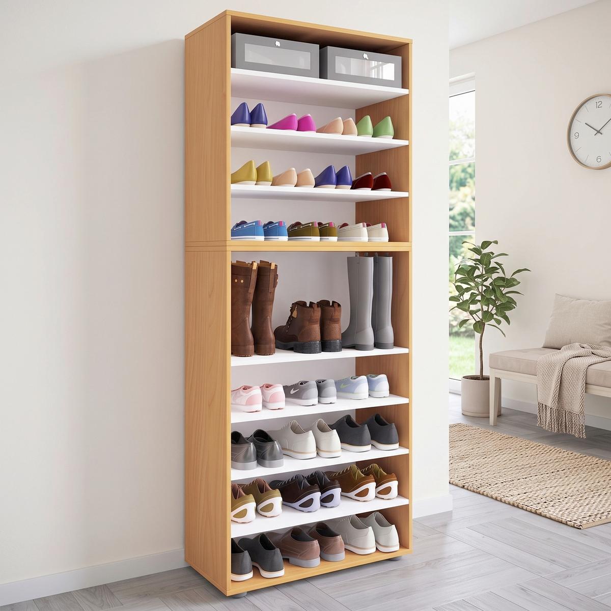 Schuhregal Lona XXL ca.70x183x37cm Buchefarben online kaufen ➤ mömax