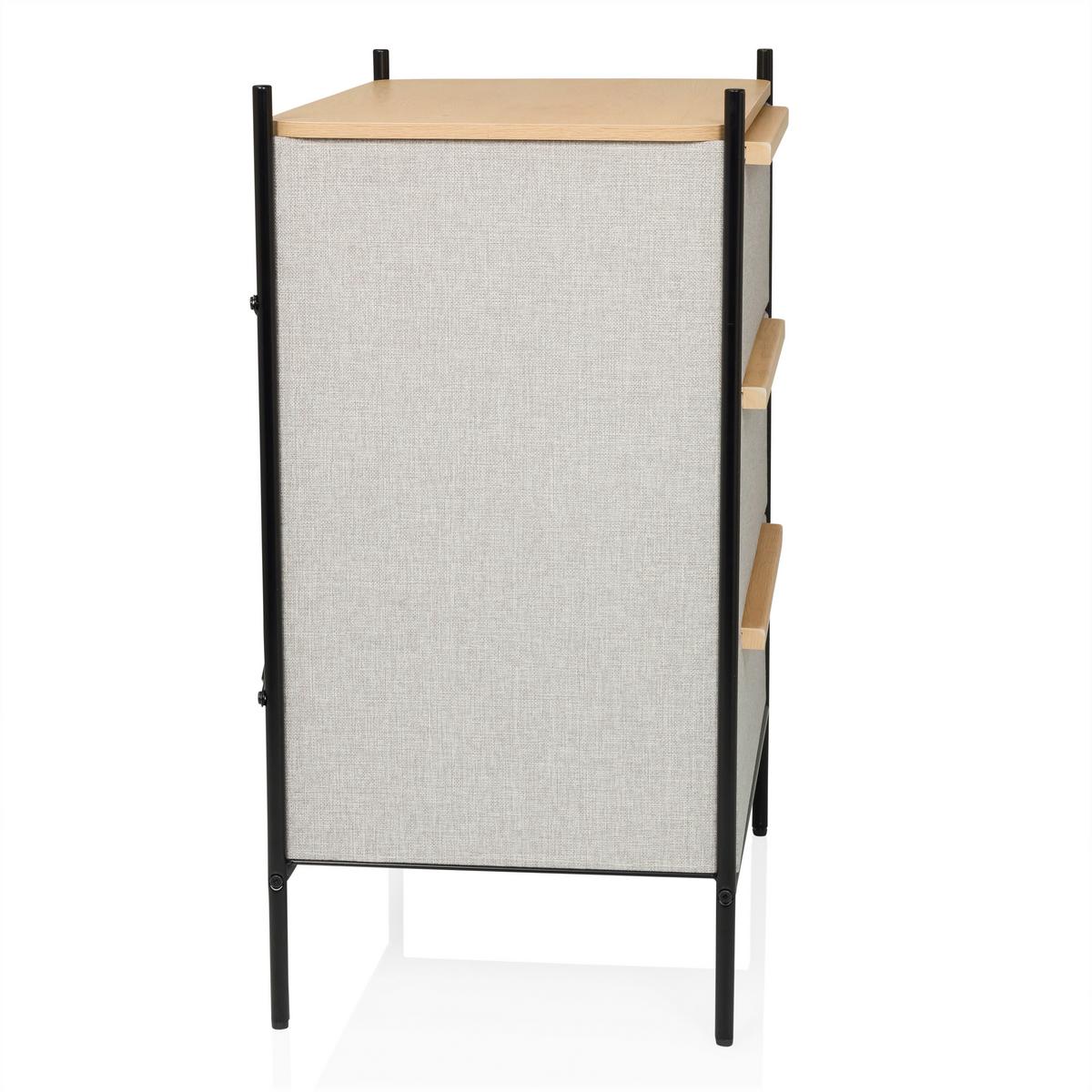 Komoda Stuvar, Rjavosiva - svetlo rjava/rjavosiva, Moderno, kovina/leseni material (58/79/39cm) - MID.YOU