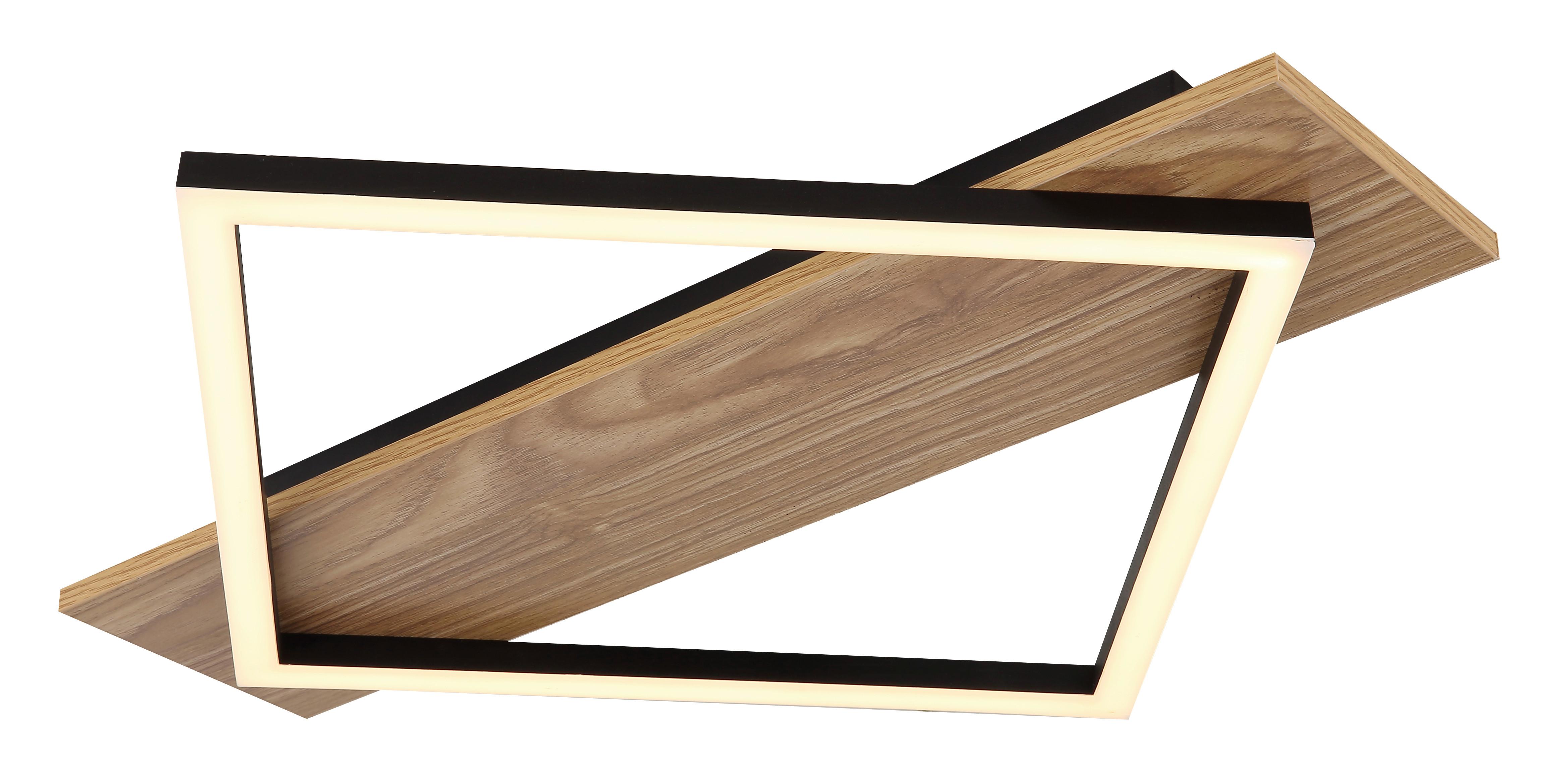 LED-DECKENLEUCHTE 67330-18 BEATRIX I - Dunkelbraun/Opal, Natur, Holzwerkstoff/Kunststoff (52/46,7/6cm) - Globo