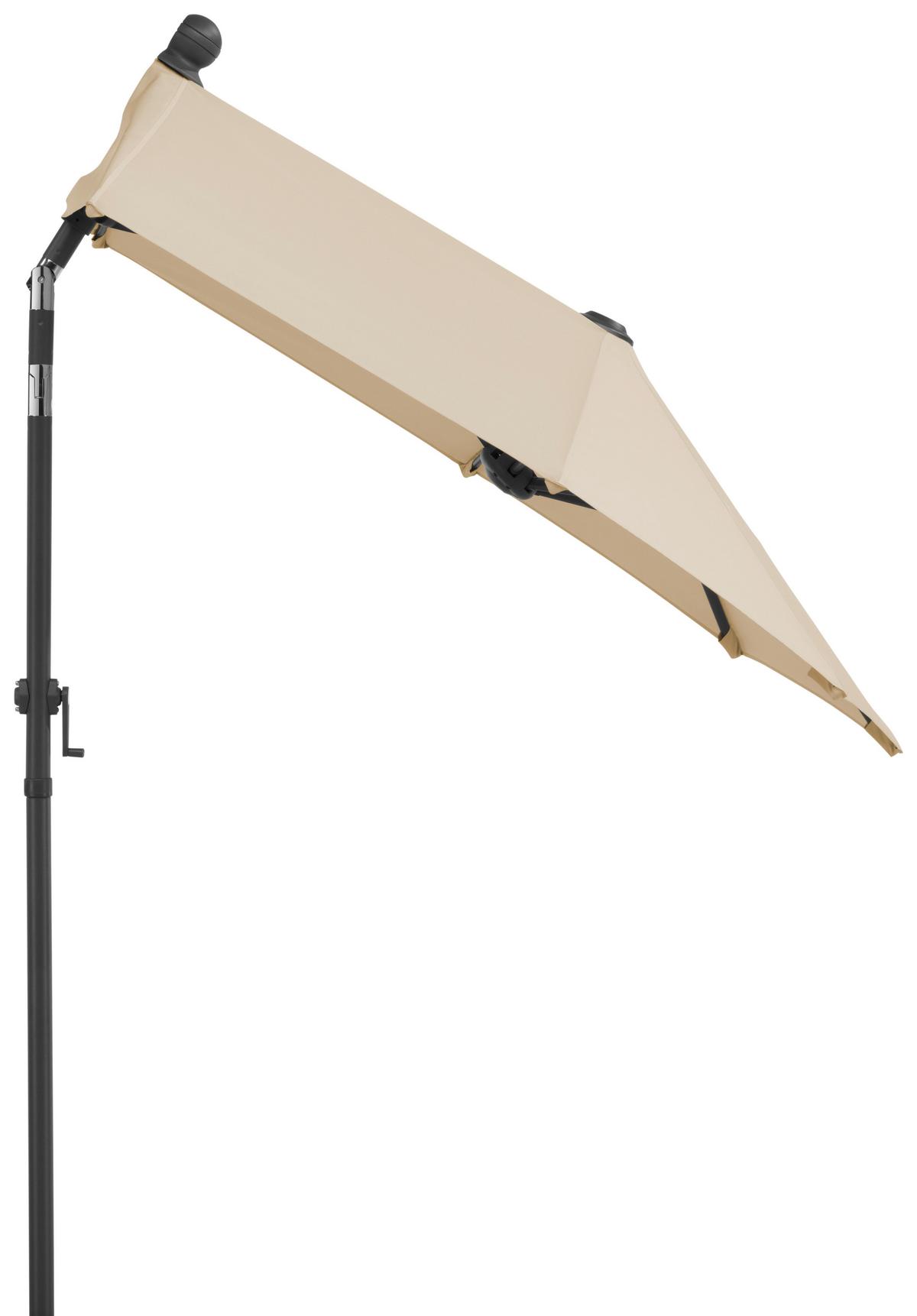 Ampelschirm Salerno Mezza ca.150x228x150cm Naturfarben - Anthrazit/Naturfarben, Basics, Textil/Metall (150/228/150cm) - Schneider