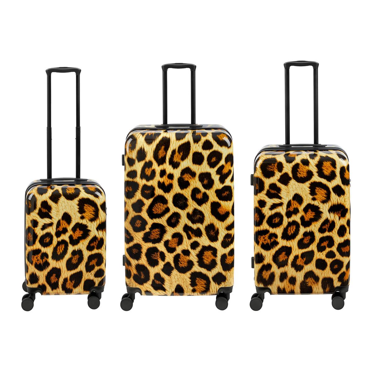 Reisekofferset Leo Leoprint, 3-teilig - Ecru, KONVENTIONELL, Kunststoff/Textil - Mömax