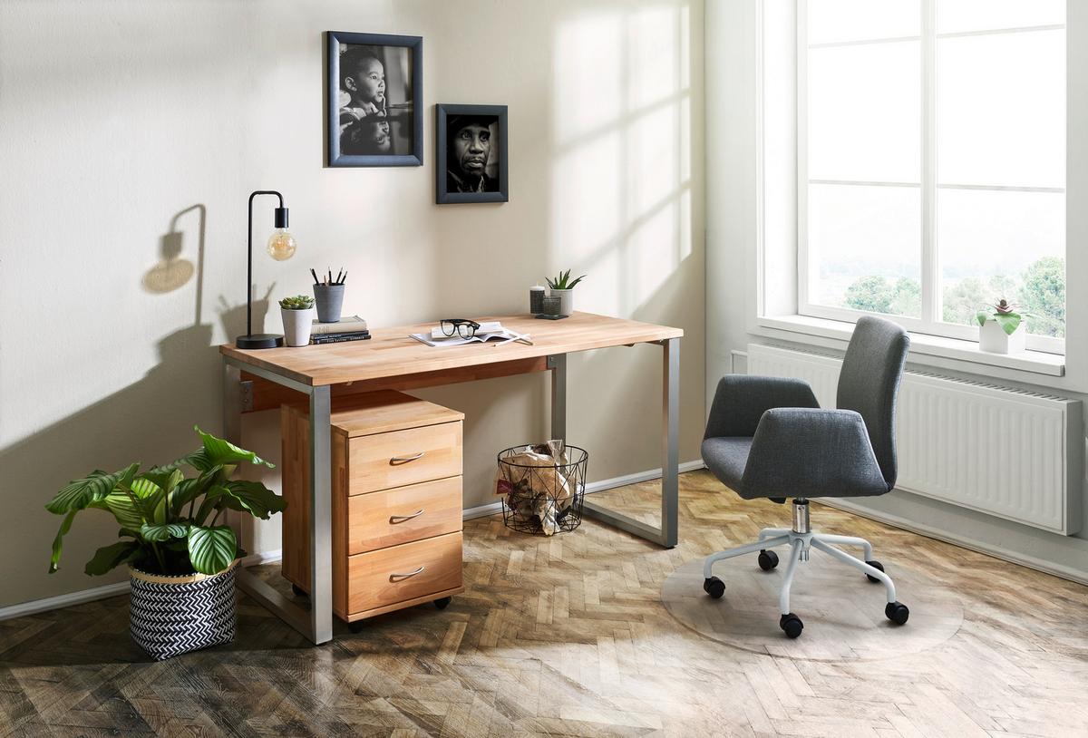 BIURKO OKLAHOMA -EXKLUSIV- - buk twardzielowy, Design, metal/drewno (140/70/76cm) - Carryhome