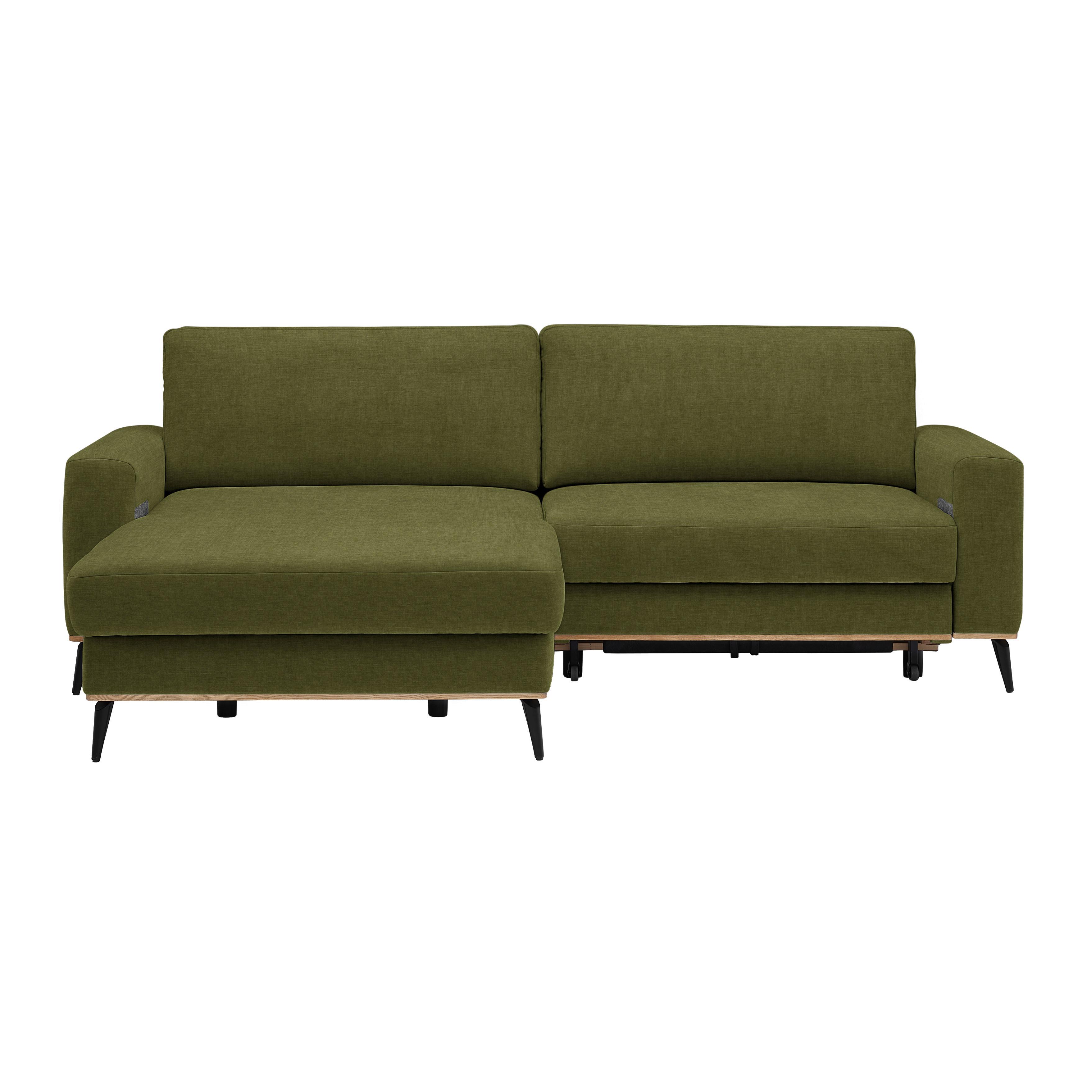 Wohnlandschaft Romeo Grün - Schwarz/Grün, KONVENTIONELL, Textil/Metall (167/87/234cm) - Zandiara