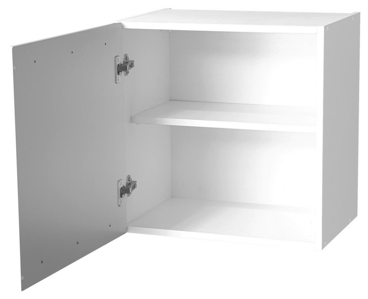 SZAFKA KUCHENNA GÓRNA JAZZ - biały wysoki połysk/kolor srebrny, Basics, materiał drewnopochodny/tworzywo sztuczne (50/50/34,6cm) - MID.YOU