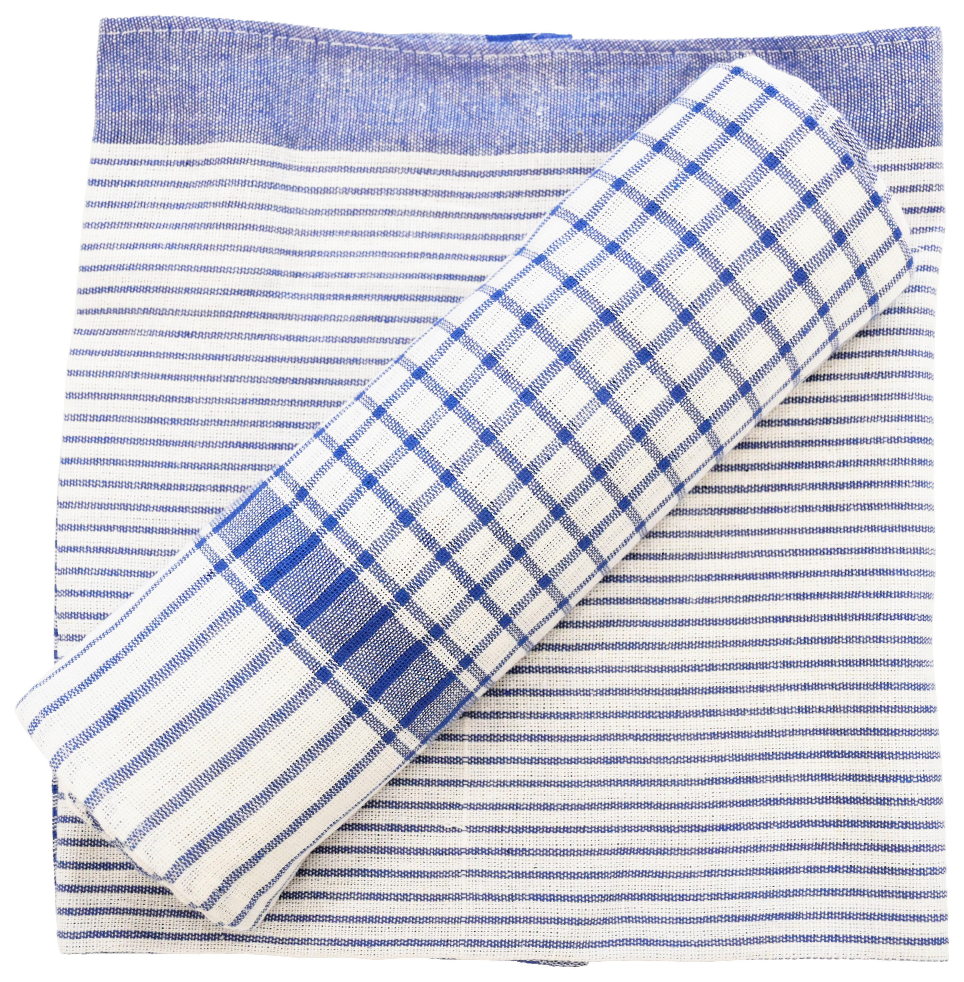 Geschirrtuchset Klaus in diversen Farben, 5er Set - Blau/Rot, KONVENTIONELL, Textil (50/70cm) - Modern Living