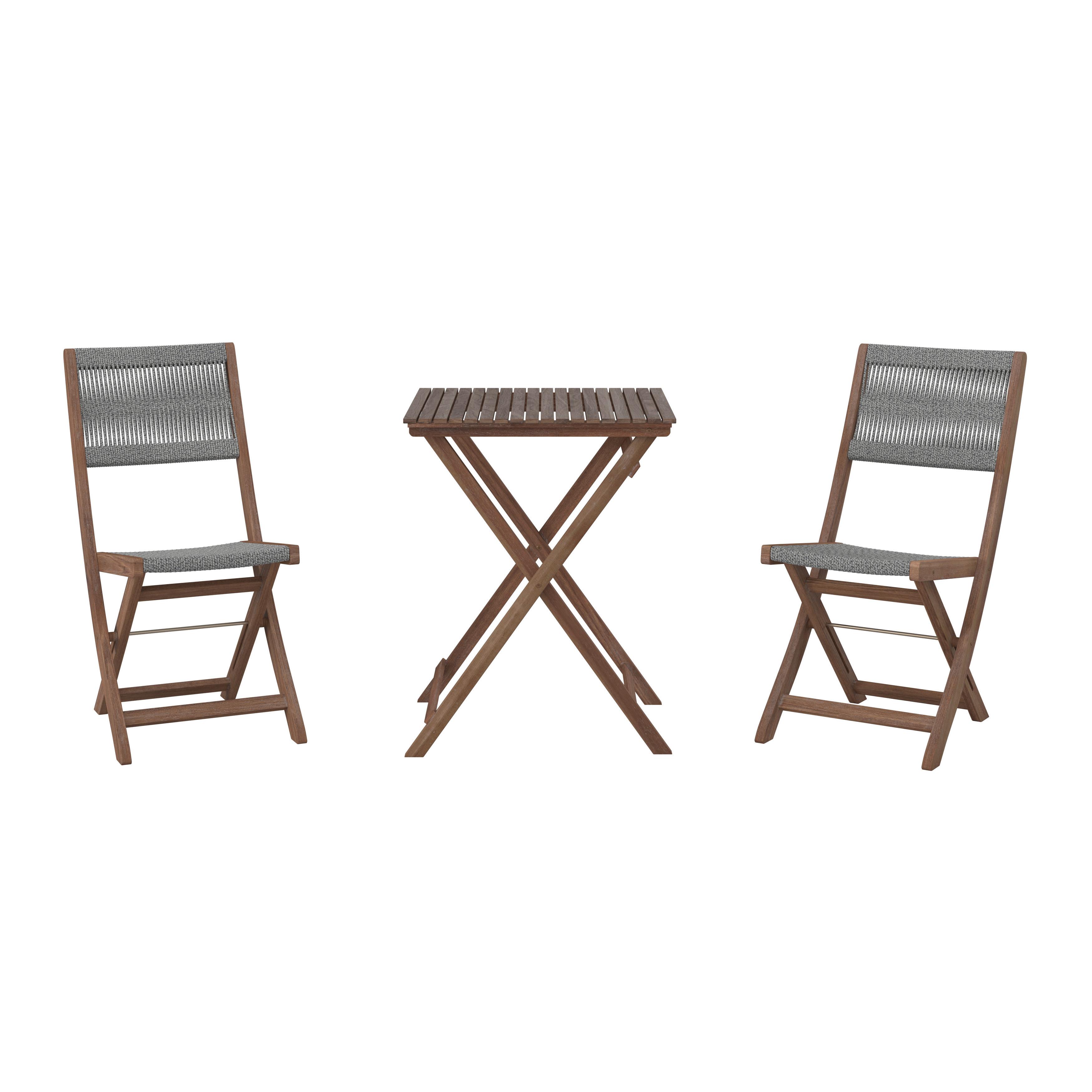 Set Za Balkon Effie, Siva, 3-Delno - barve akacije, Moderno, umetna masa/les (60/76/60cm) - Bessagi Garden