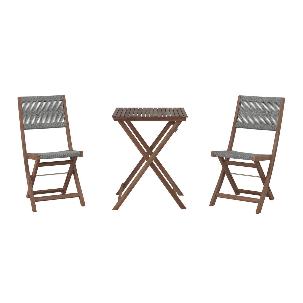Set Za Balkon Effie, Siva, 3-Delno - barve akacije, Moderno, umetna masa/les (60/76/60cm) - Bessagi Garden