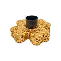 Kerzenhalter Goldie Schwarz/Goldfarben - Goldfarben/Schwarz, Konventionell, Holzwerkstoff (8/3,5/8cm) - Mömax