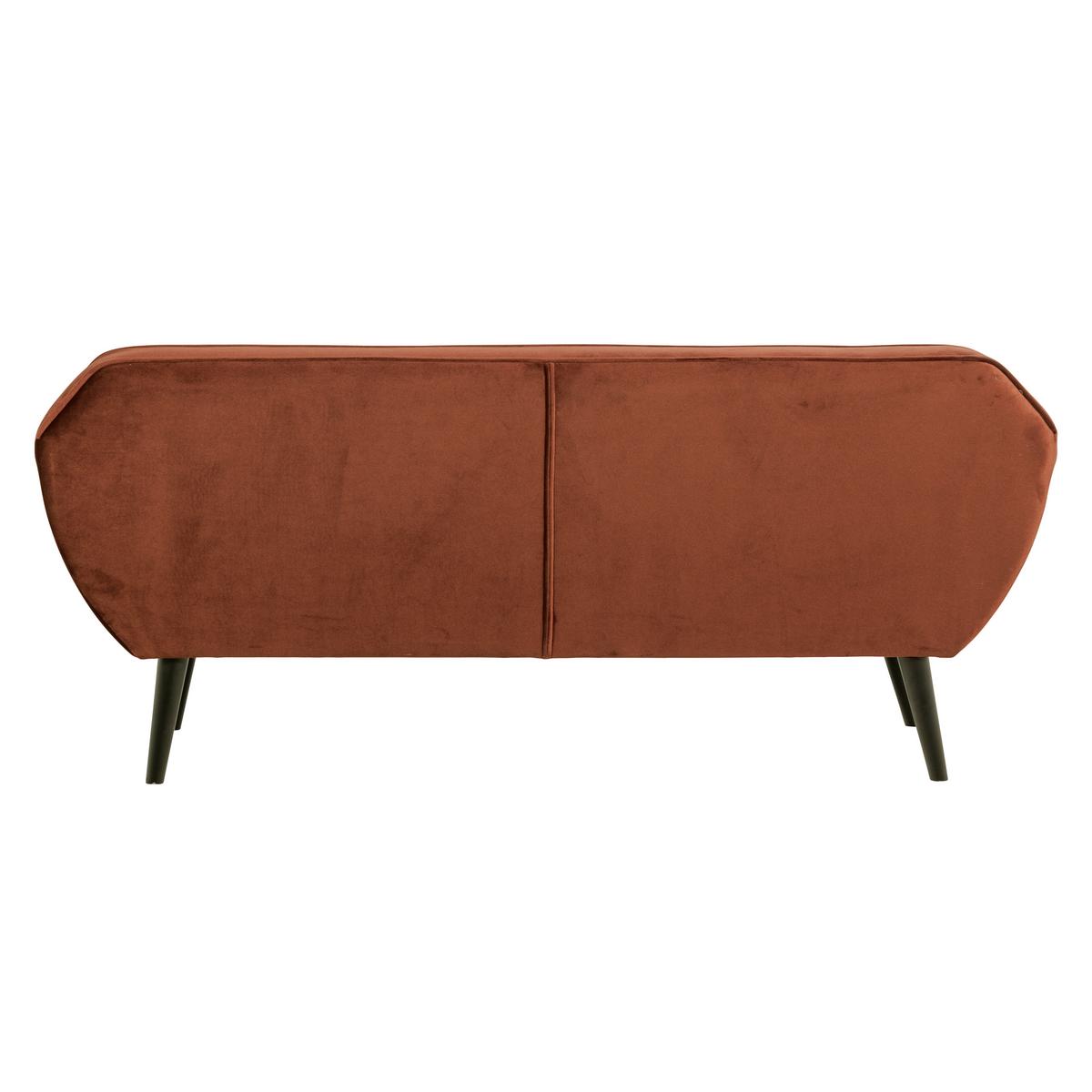 Sofa Rocco Rostfarben B: 187cm - Rostfarben/Schwarz, Design, Holz/Textil (187/75/82cm) - Livetastic