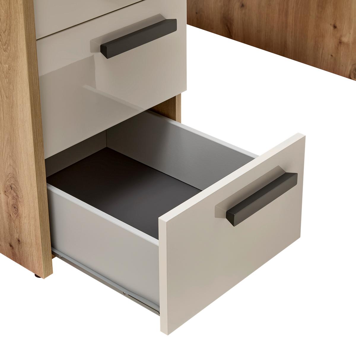 Schreibtisch Casa Mia Kaschmirfarben - Kaschmir/Anthrazit, KONVENTIONELL, Holzwerkstoff/Metall (110/60/76cm) - Mömax