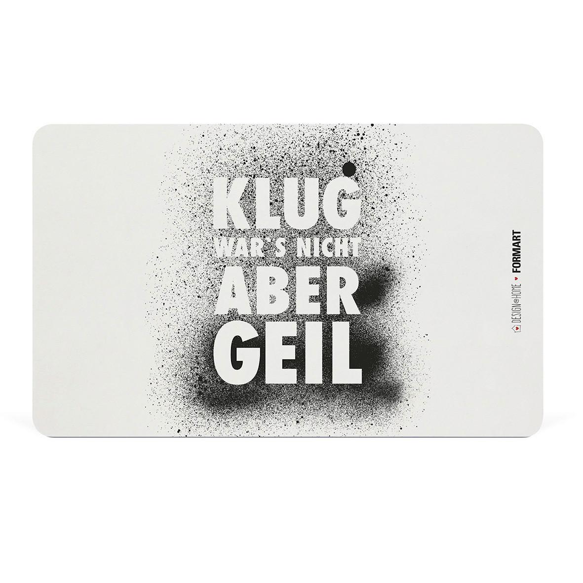 Schneidebrett Klug wars nicht Kunststoff in Schwarz/Weiss - Weiss/Schwarz, Modern, Kunststoff (23,3/14,3/0,2cm)
