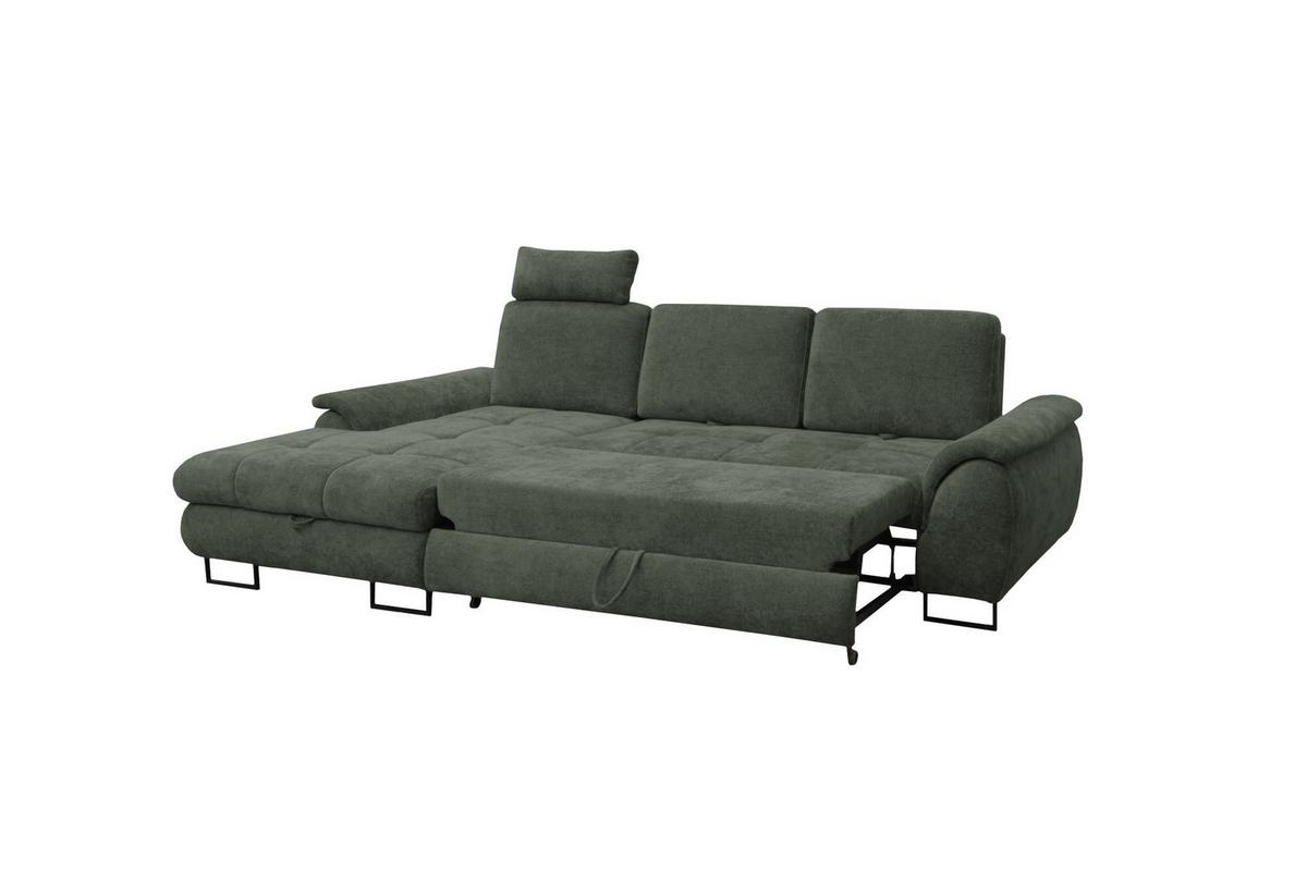 Kutna Garnitura Lago - maslinasto zelena/crna, Moderno (176/95/272cm) - Modern Living