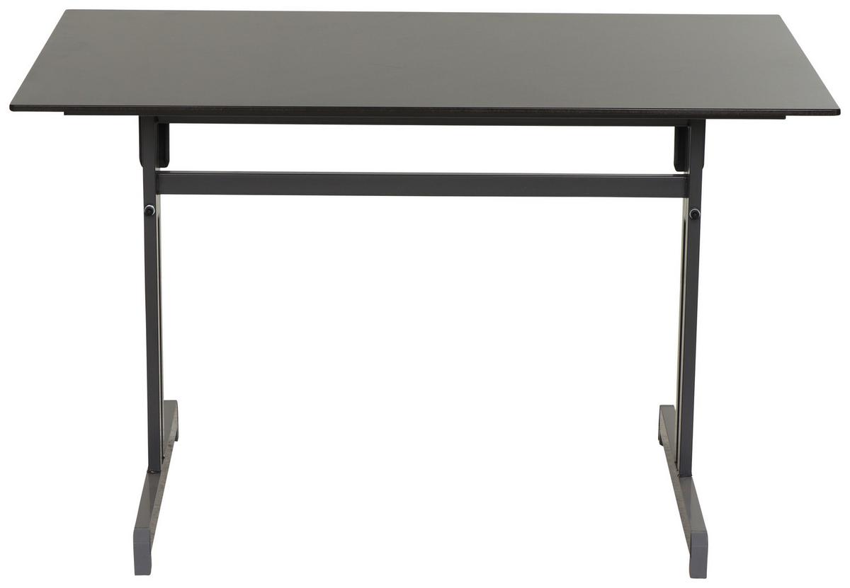 Gartentisch Anthrazit klappbar ca. 120x80x71cm - Anthrazit, MODERN, Holzwerkstoff/Metall (120/80/71cm) - Gardenson
