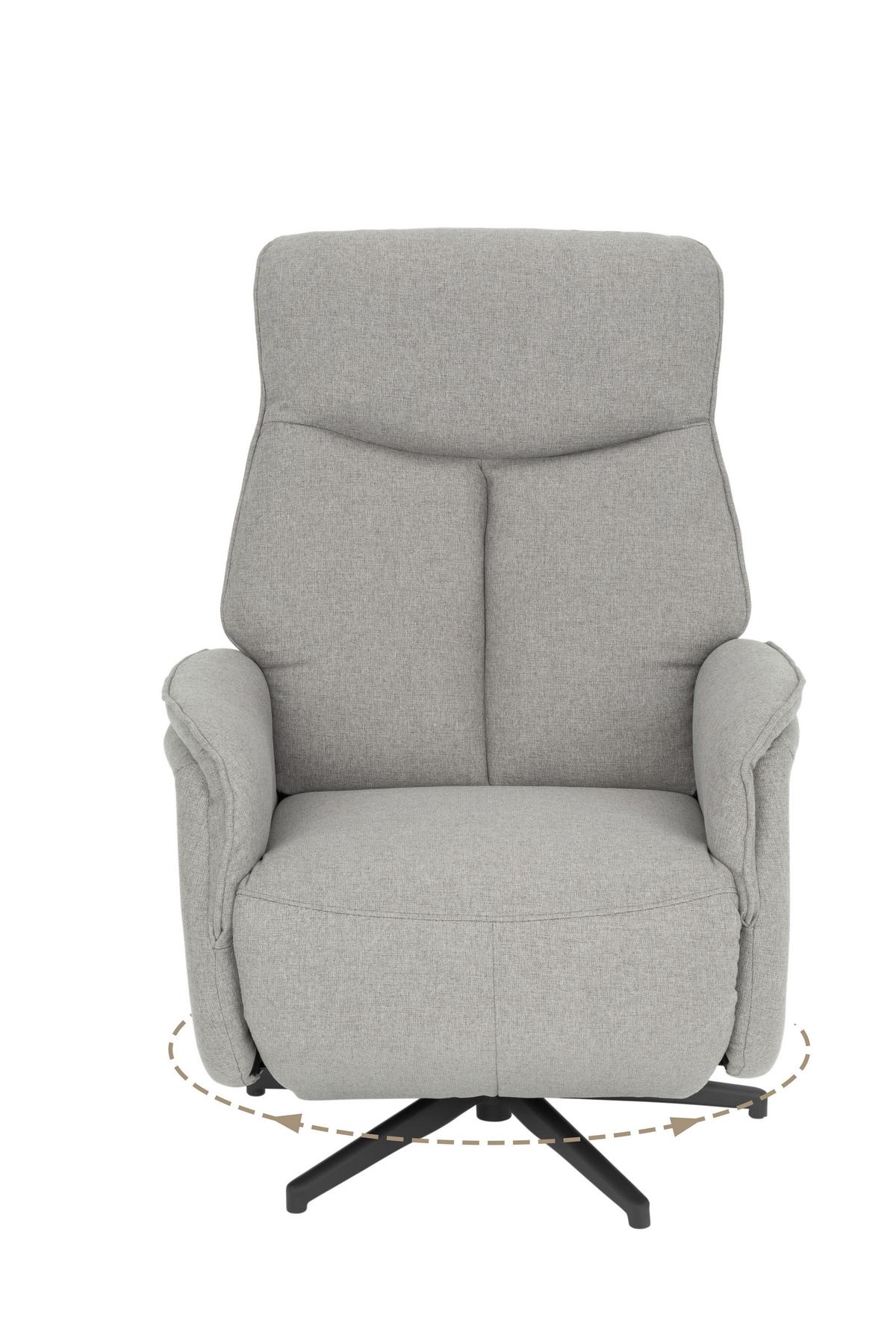 FOTEL TELEWIZYJNY TANJA - czarny/szary, Design, metal/tkanina (71/105/85cm) - MID.YOU