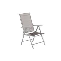 Set Zložljivih Vrtnih Stolov Amalfi, 2 Kos, Rjava - srebrne barve/rjava, Romantika, kovina/tekstil (57/108/65cm) - Gardenson