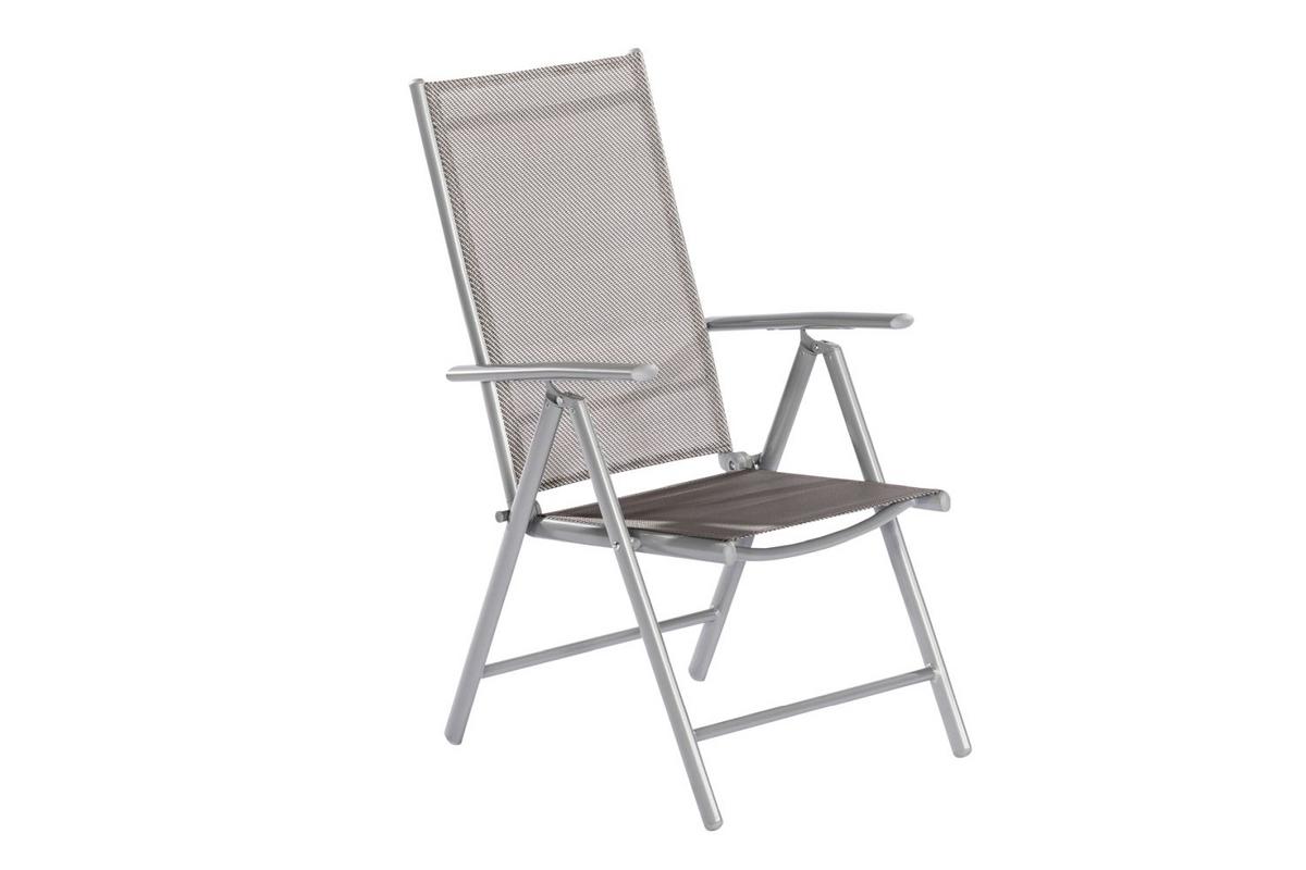 Set Zložljivih Vrtnih Stolov Amalfi, 2 Kos, Rjava - srebrne barve/rjava, Romantika, kovina/tekstil (57/108/65cm) - Gardenson
