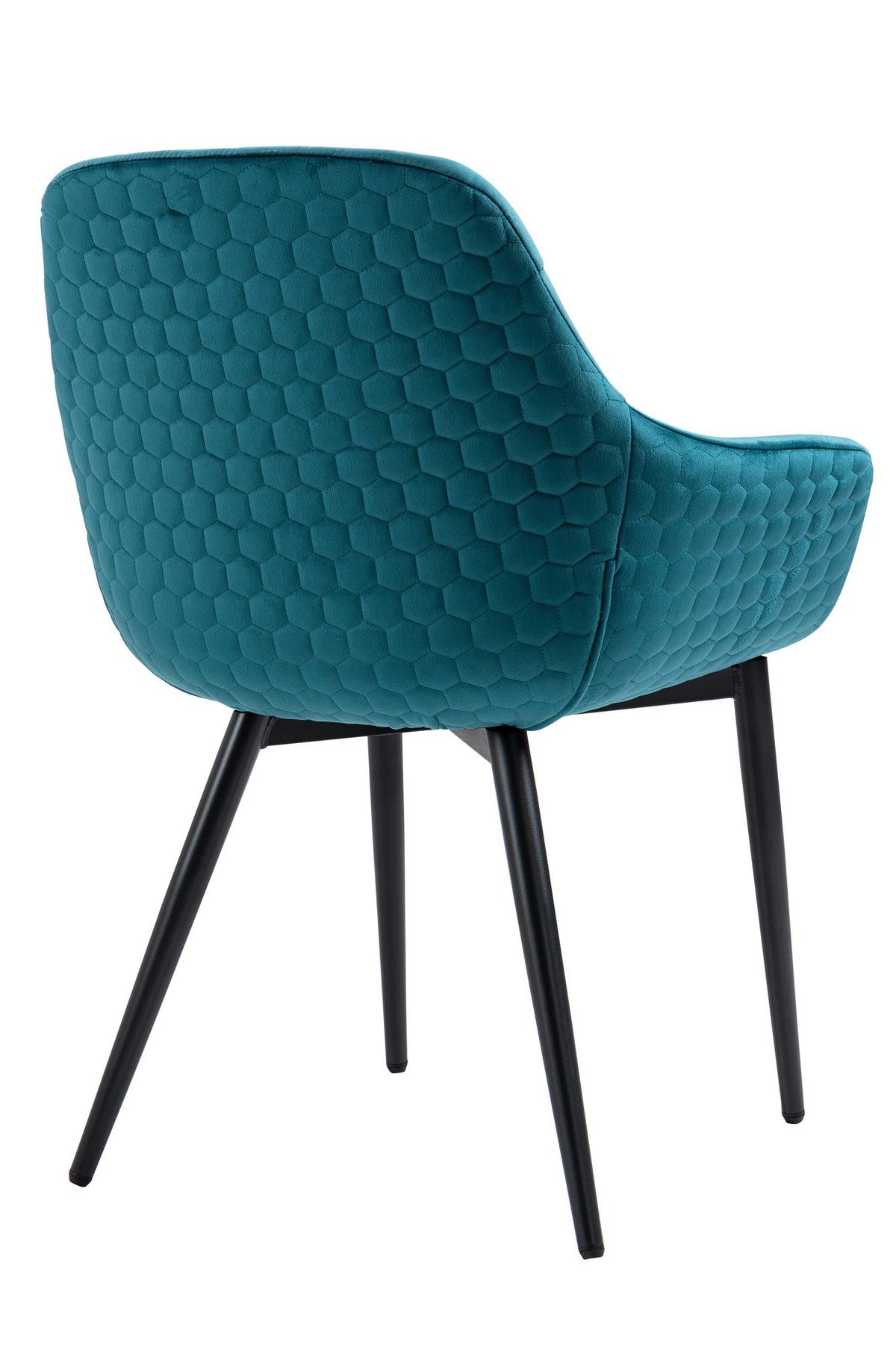 Naslanjač Samt, Turkizna - turkizna/črna, Moderno, kovina/tekstil (63/81,5/61cm) - Livetastic