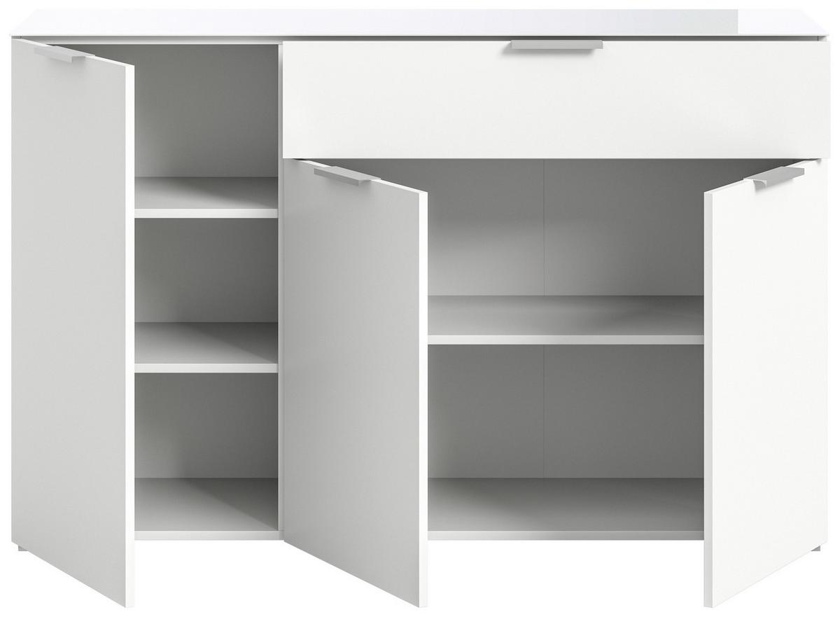 Komoda Ray, Bela - srebrne barve/črna, Design, kovina/umetna masa (135/86/40cm) - Livetastic