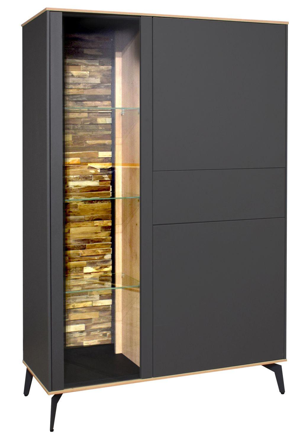 Comodă înaltă COMO - stejar Artisan/antracit, Modern, material pe bază de lemn (101/147/42cm) - Premium Living