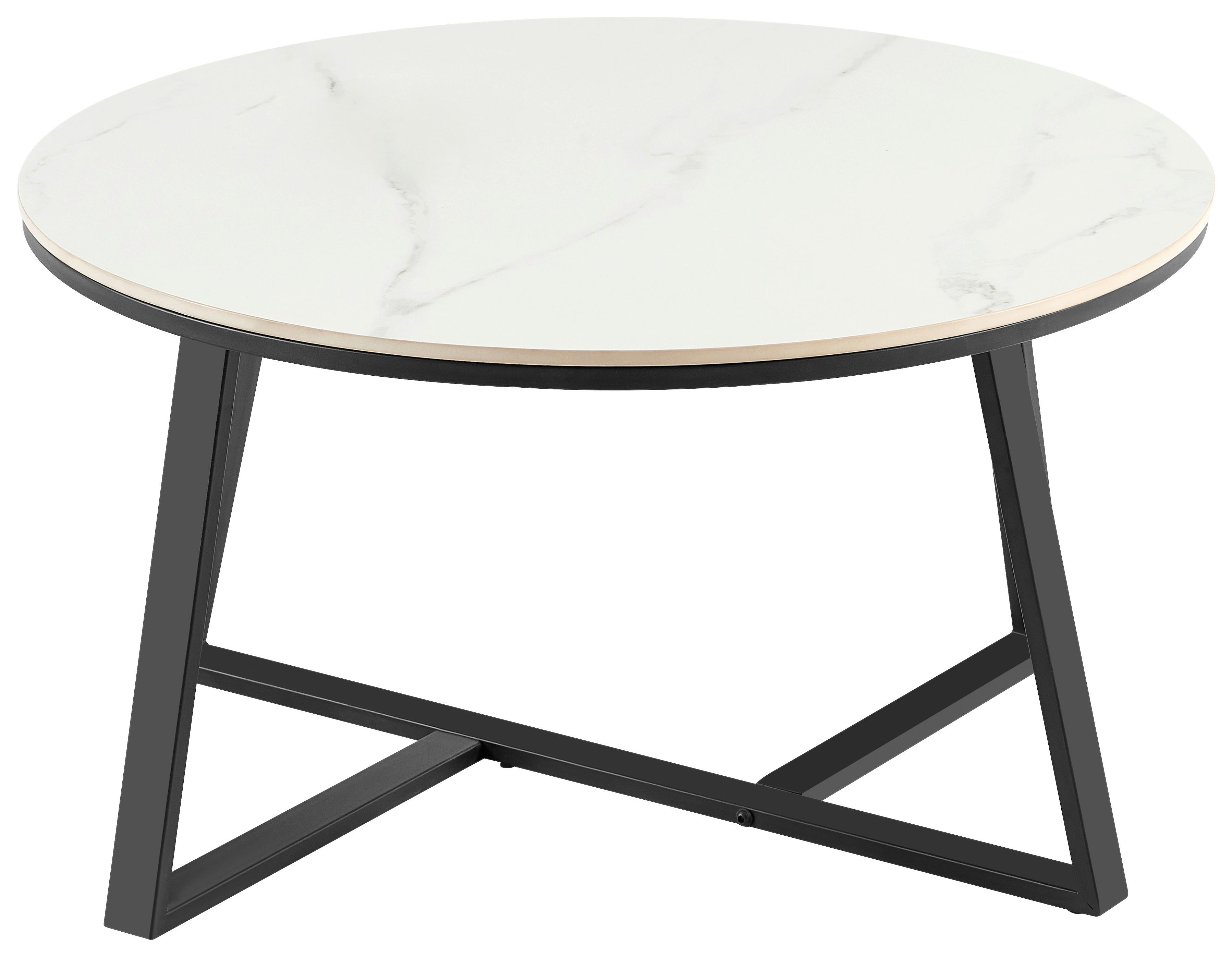 Stolić Oliena 2 - bijela/crna, Moderno, metal/keramika (80/45/80cm) - Modern Living