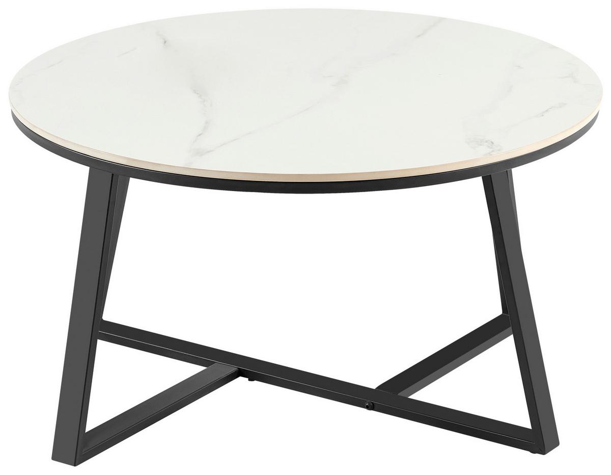 Stolić Oliena 2 - bijela/crna, Moderno, metal/keramika (80/45/80cm) - Modern Living