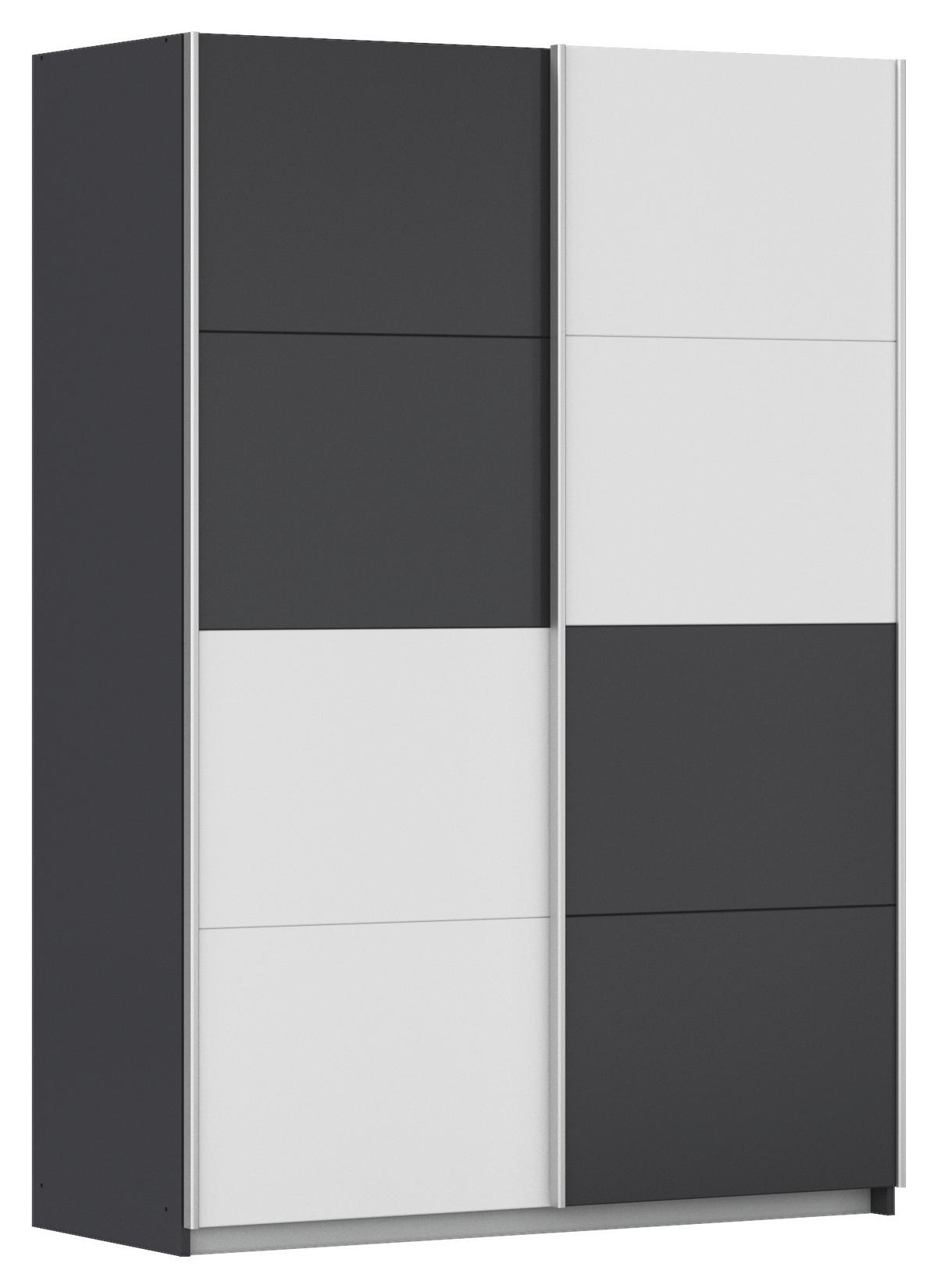Ormar S Kliznim Vratima Subito - bijela/boje grafita, Moderno, drvni materijal/metal (136/197/61cm) - Modern Living