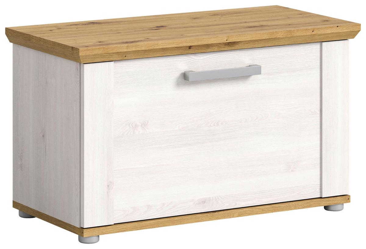 Garderobenbank Verona ca. 78x45x37 cm Lärche/Eiche - Silberfarben, KONVENTIONELL, Holzwerkstoff (78/45/37cm) - MID.YOU