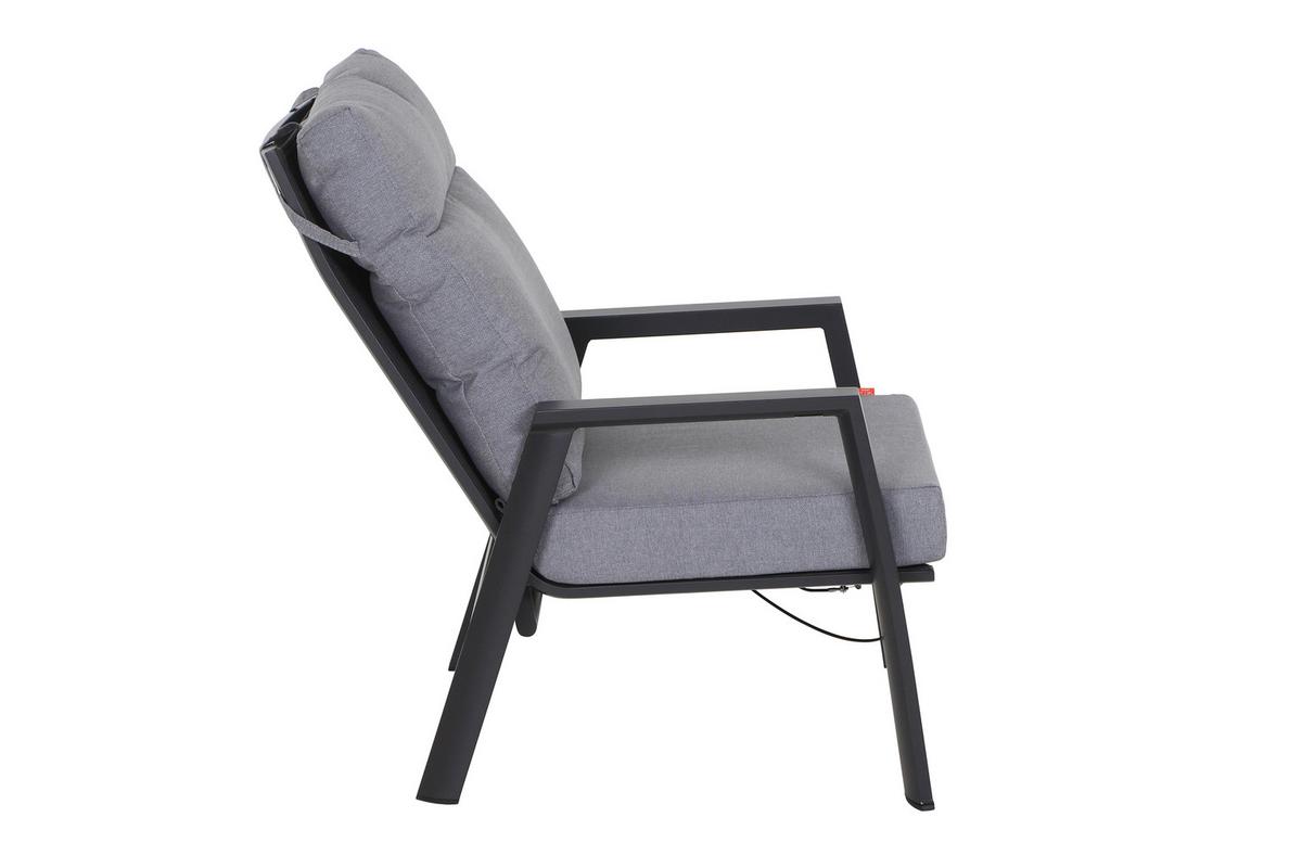 Loungesessel J04048 Anthrazit - Dunkelgrau/Anthrazit, Basics, Kunststoff/Textil (72,5/99/82,5cm) - Siena Garden