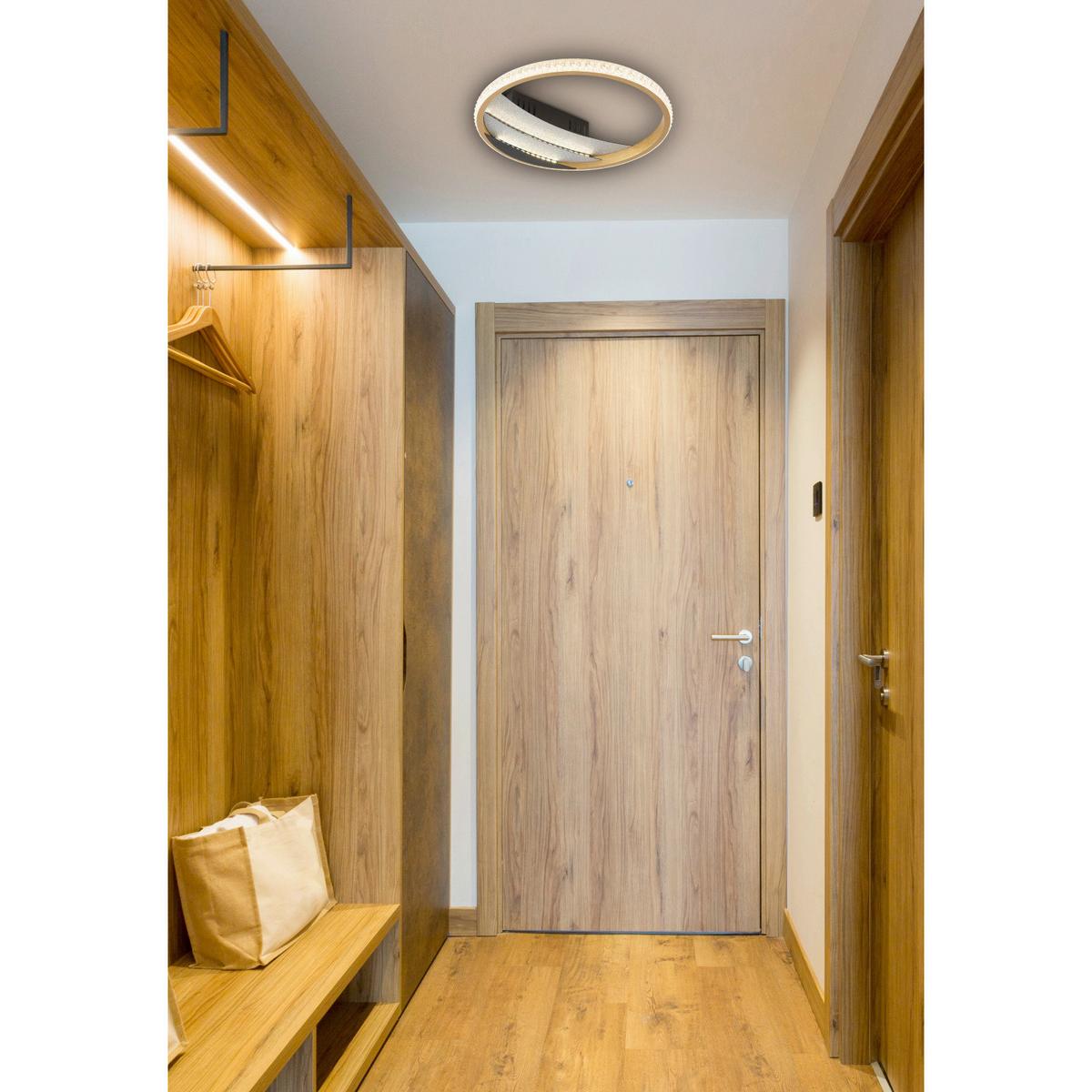 Led Stropna Svjetiljka Constance - zlatne boje/crna, Design, metal/plastika (29.5/6cm) - Globo