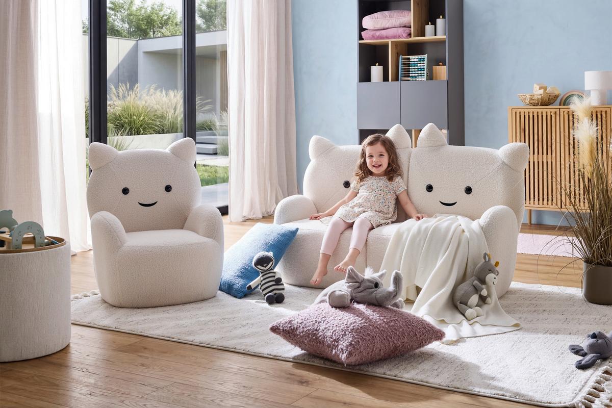 Sofa Kitti - bijela, Romantično / ladanjski, drvo/tekstil (121/78/58cm) - Premium Living