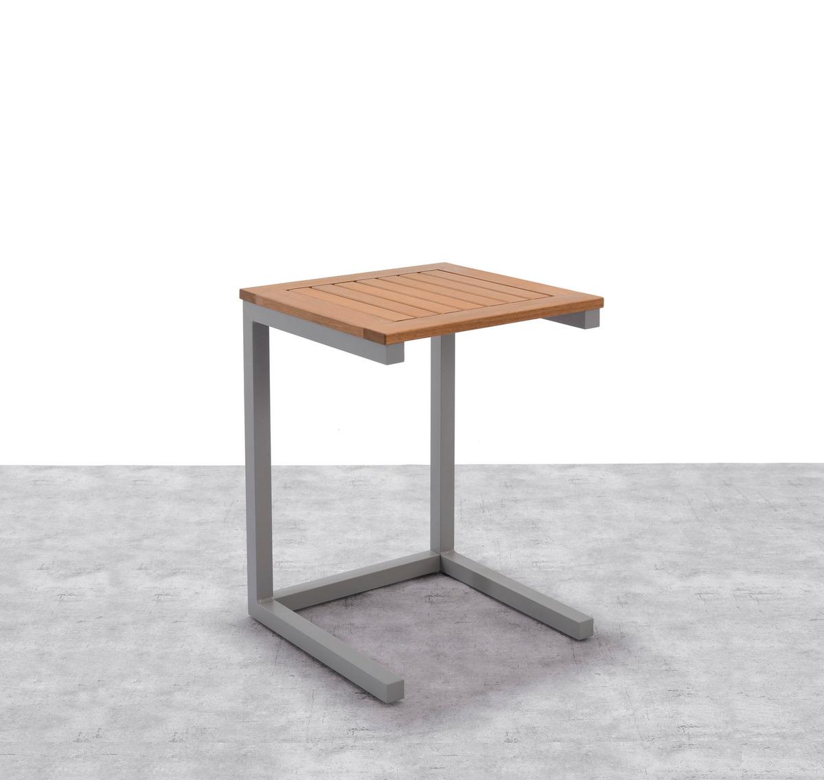 Loungegarnitur Julian 1 Hellgrau Echtholz - Hellgrau, MODERN, Holz/Metall (138,2/73/76,6cm)