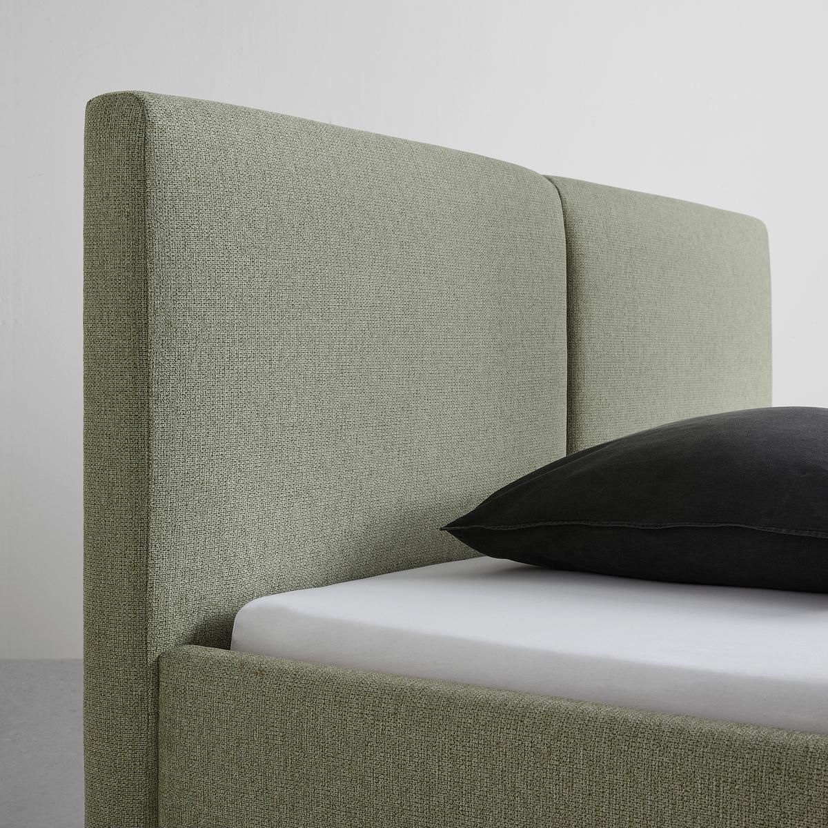 Bett Emily Grün ca. 180x200cm - Schwarz/Grün, KONVENTIONELL, Holzwerkstoff/Textil (180/200cm) - Premium Living
