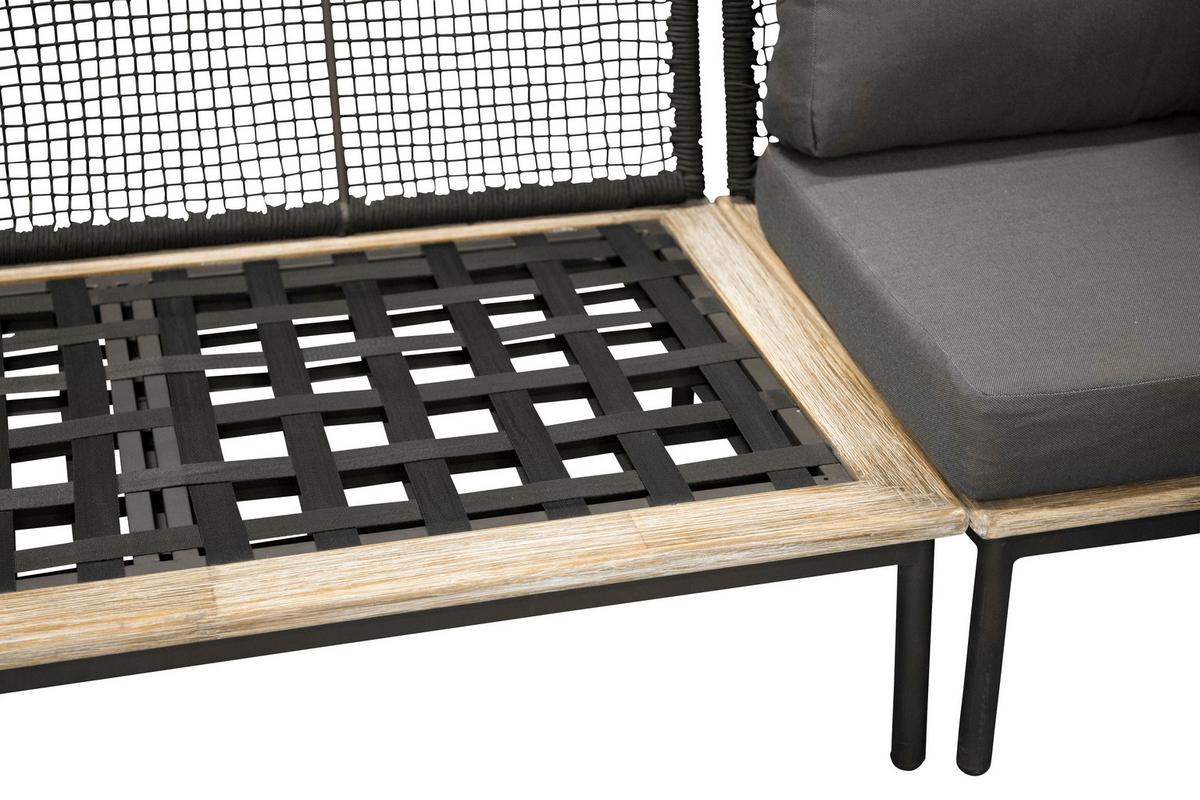 Loungegarnitur Andorra ca. 90x60x27 cm Schwarz - Schwarz, KONVENTIONELL, Kunststoff (90/60/27cm) - Gardenson