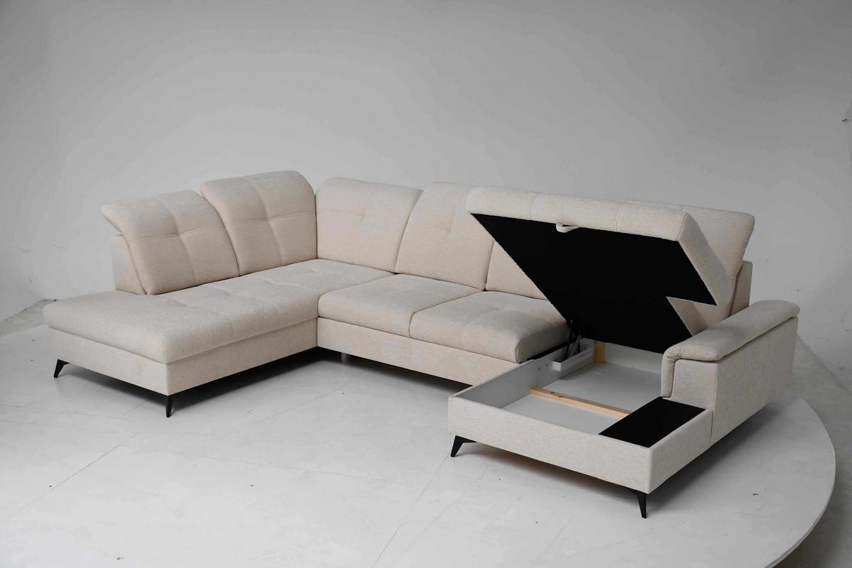Sarokkanapé Sierra - bézs, Modern, textil (230/364cm) - Mömax
