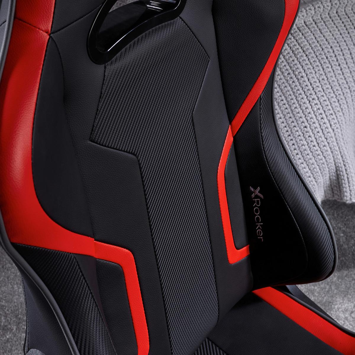 Gamingsessel XR Racing ca. 48x109x56cm Schwarz/Rot - Rot/Schwarz, MODERN, Leder/Kunststoff (48/109/56cm) - X Rocker
