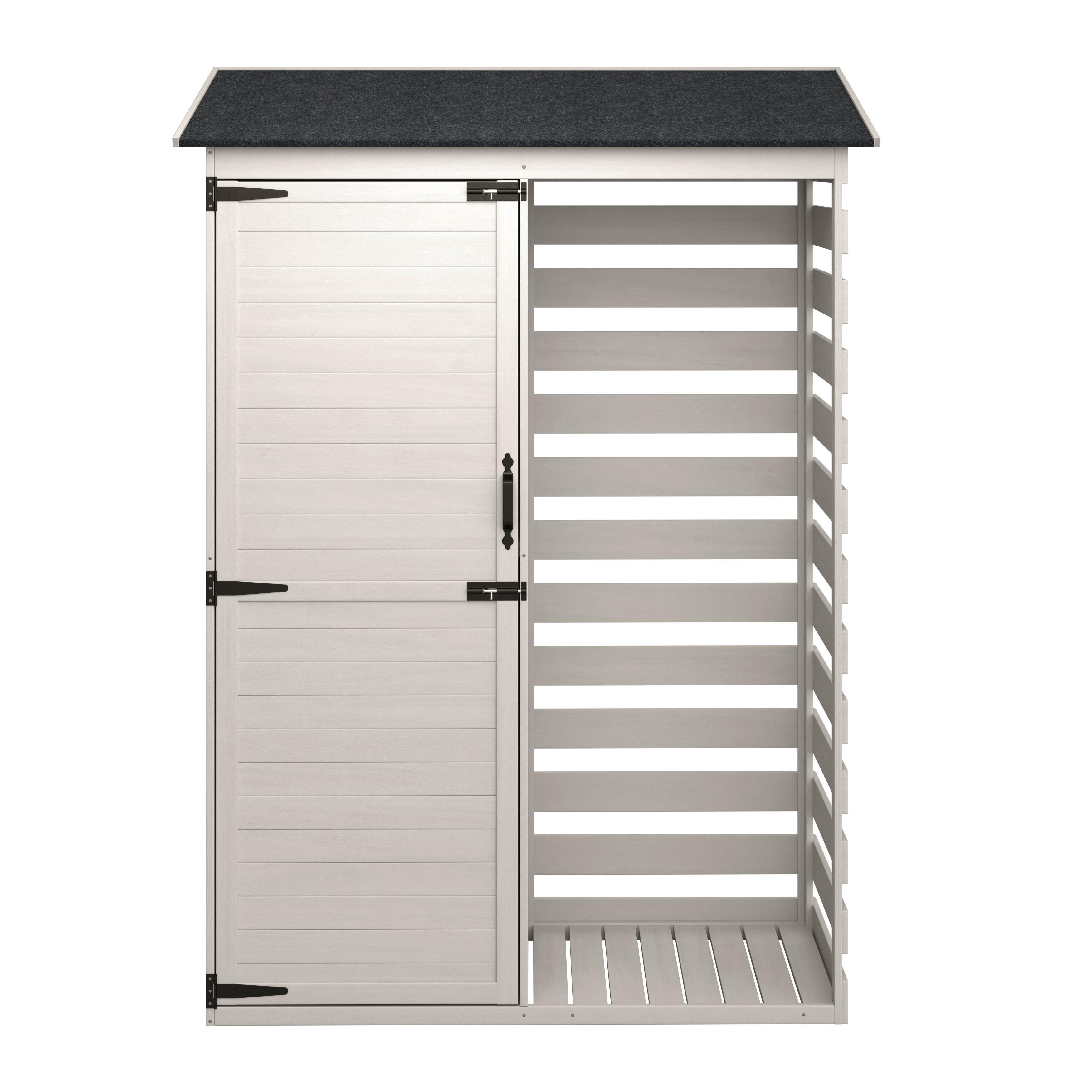 Gartenschrank Vera Weiß Echtholz - Weiß, MODERN, Holz (130/55/180cm) - Bessagi Garden