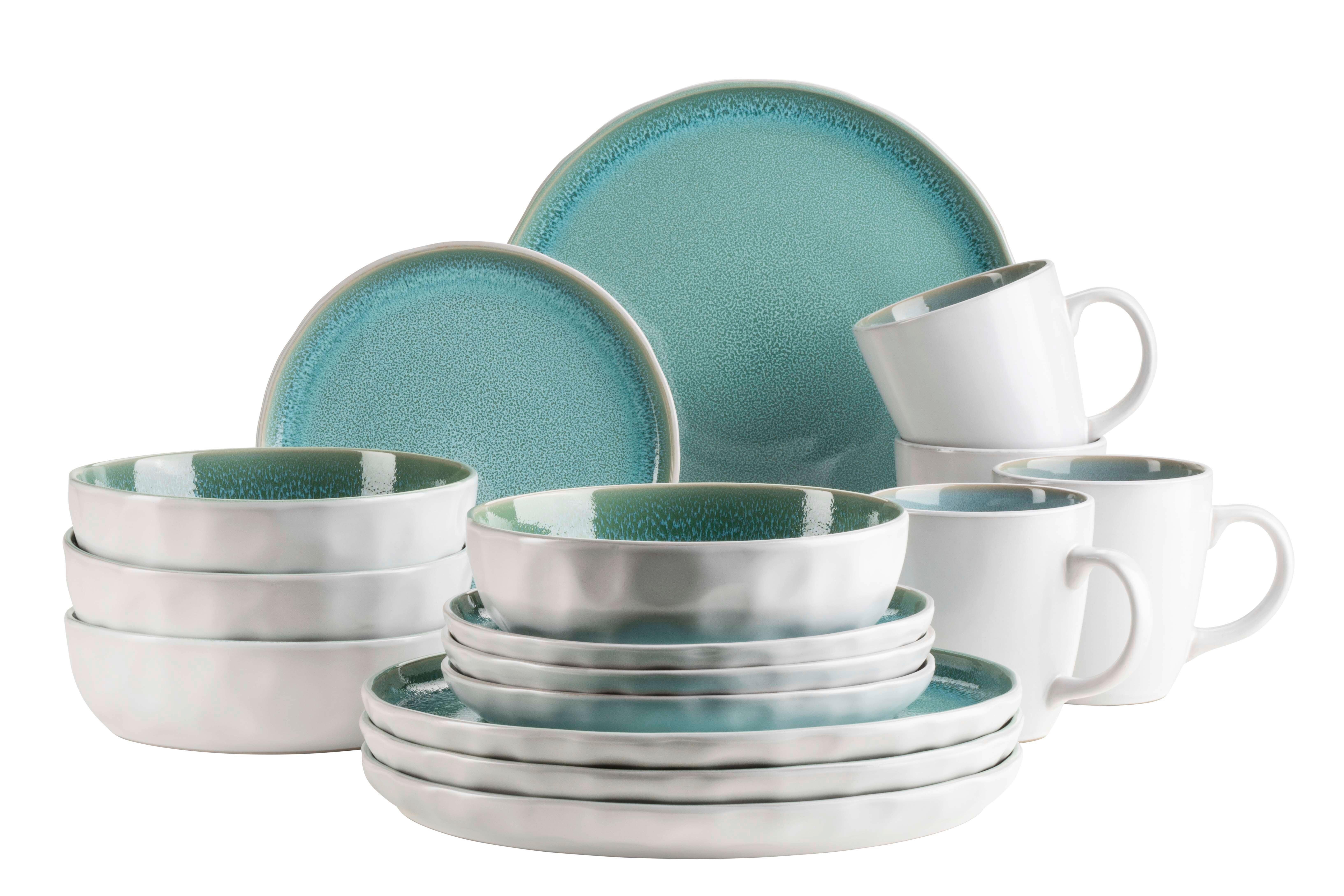 SET DE VAISSELLE 934500 KOMBISERVICE ELEA 16TLG - vert clair, Basics, céramique - Mäser