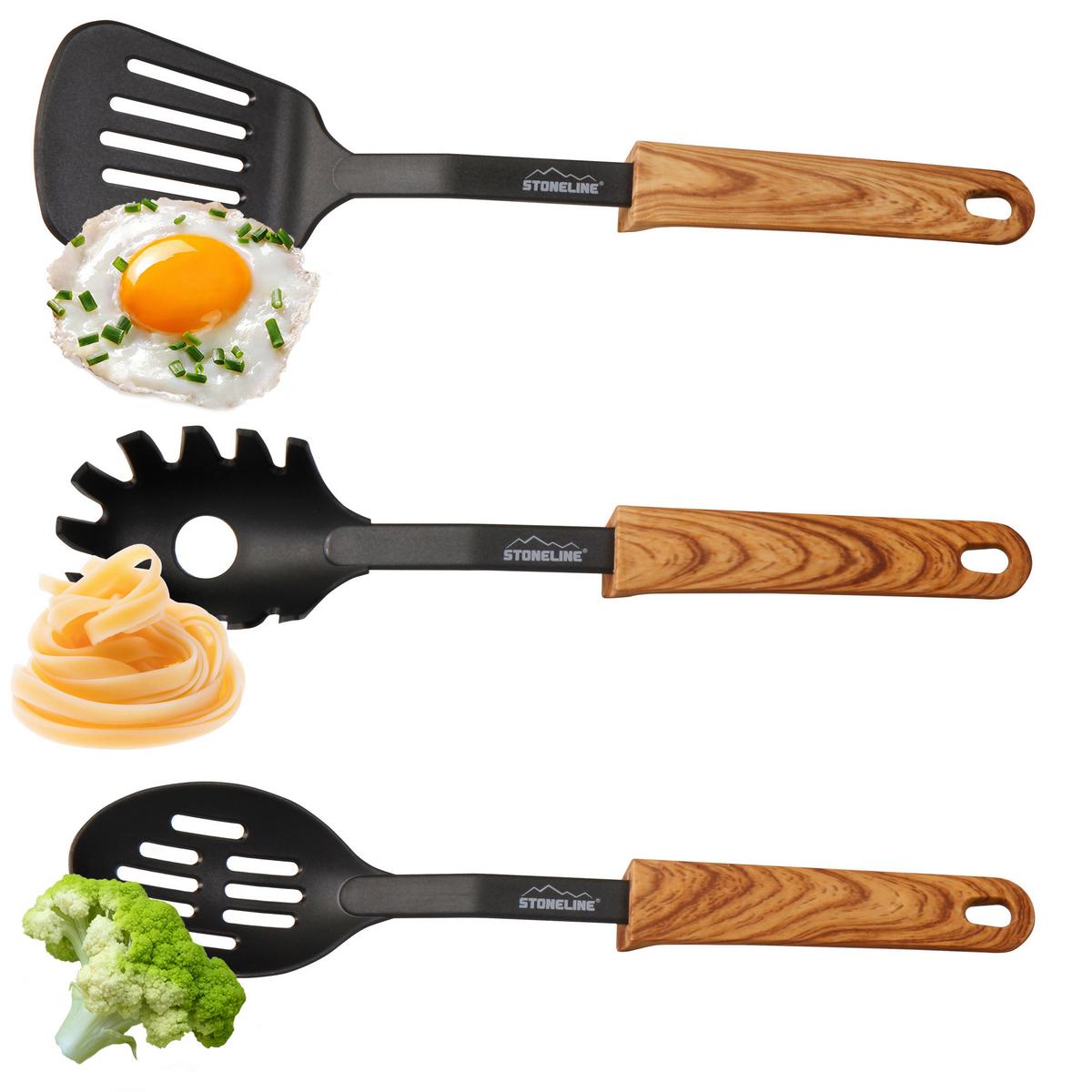 ZESTAW PRZYBORÓW KUCHENNYCH 17898 - brązowy, Basics, tworzywo sztuczne (32cm) - Stoneline