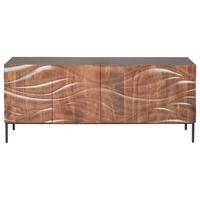 Sideboard Wave Walnussfarben - Walnussfarben/Schwarz, Trend, Holz/Metall (175/76/40cm) - P & B