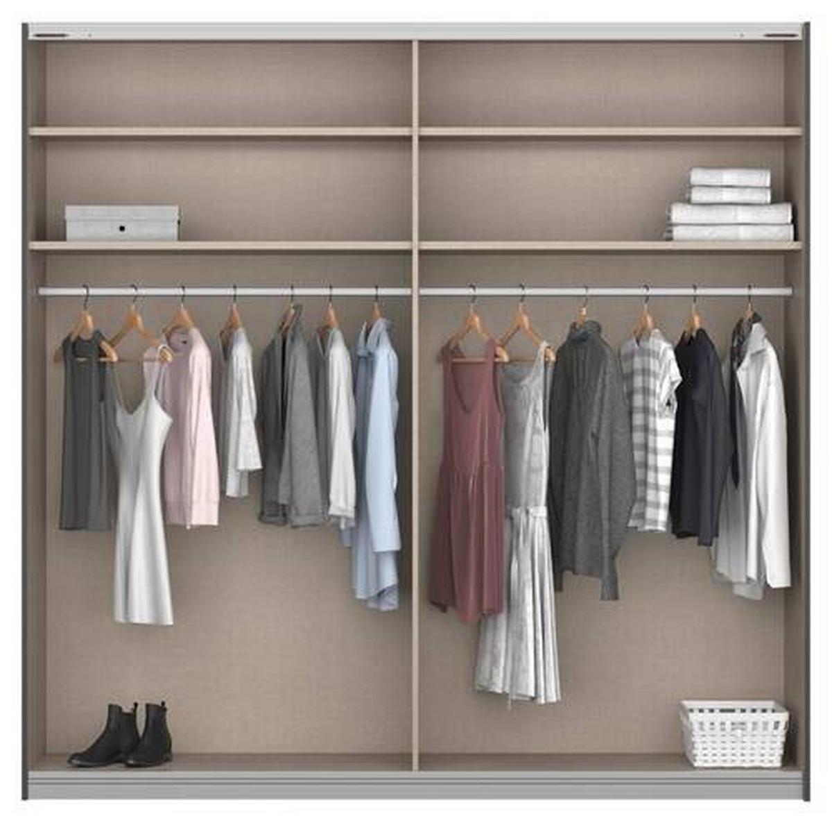 Ormar S Kliznim Vratima Belluno - bijela/boje aluminija, Moderno, drvni materijal/metal (226/230/62cm) - Modern Living