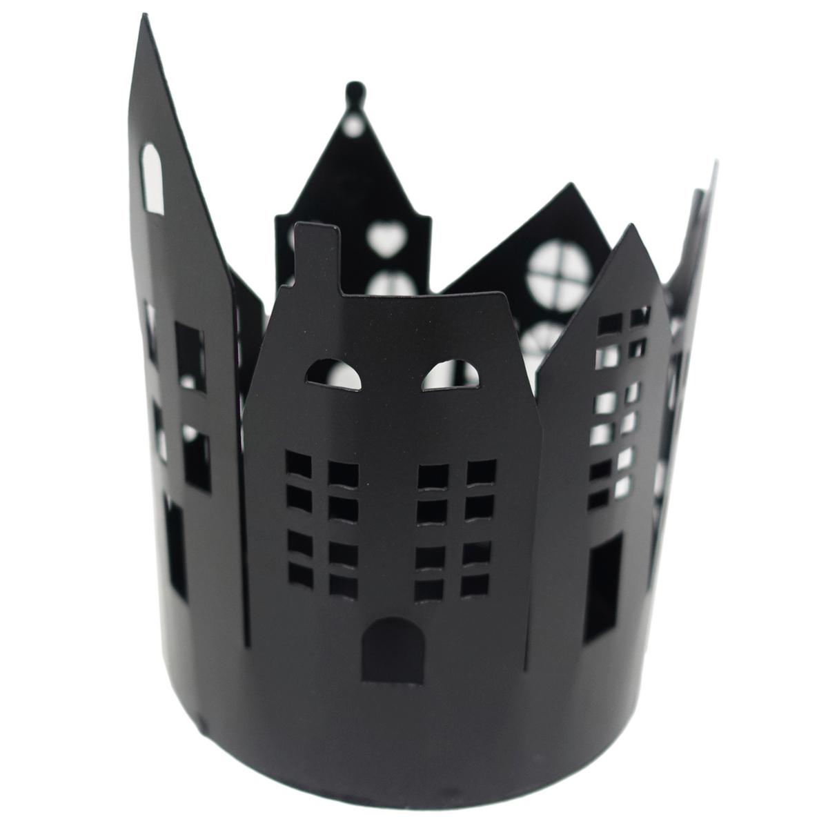 Kerzenhalter Trixi Schwarz - Schwarz, Konventionell, Metall (11,5/14,5cm) - Modern Living